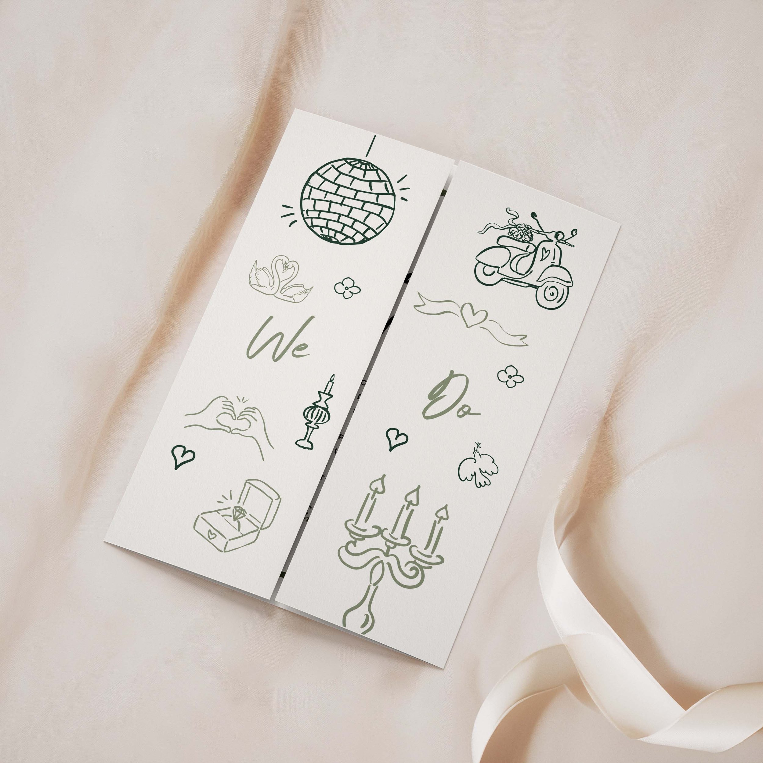 Hand Drawn Gatefold Wedding Invitations