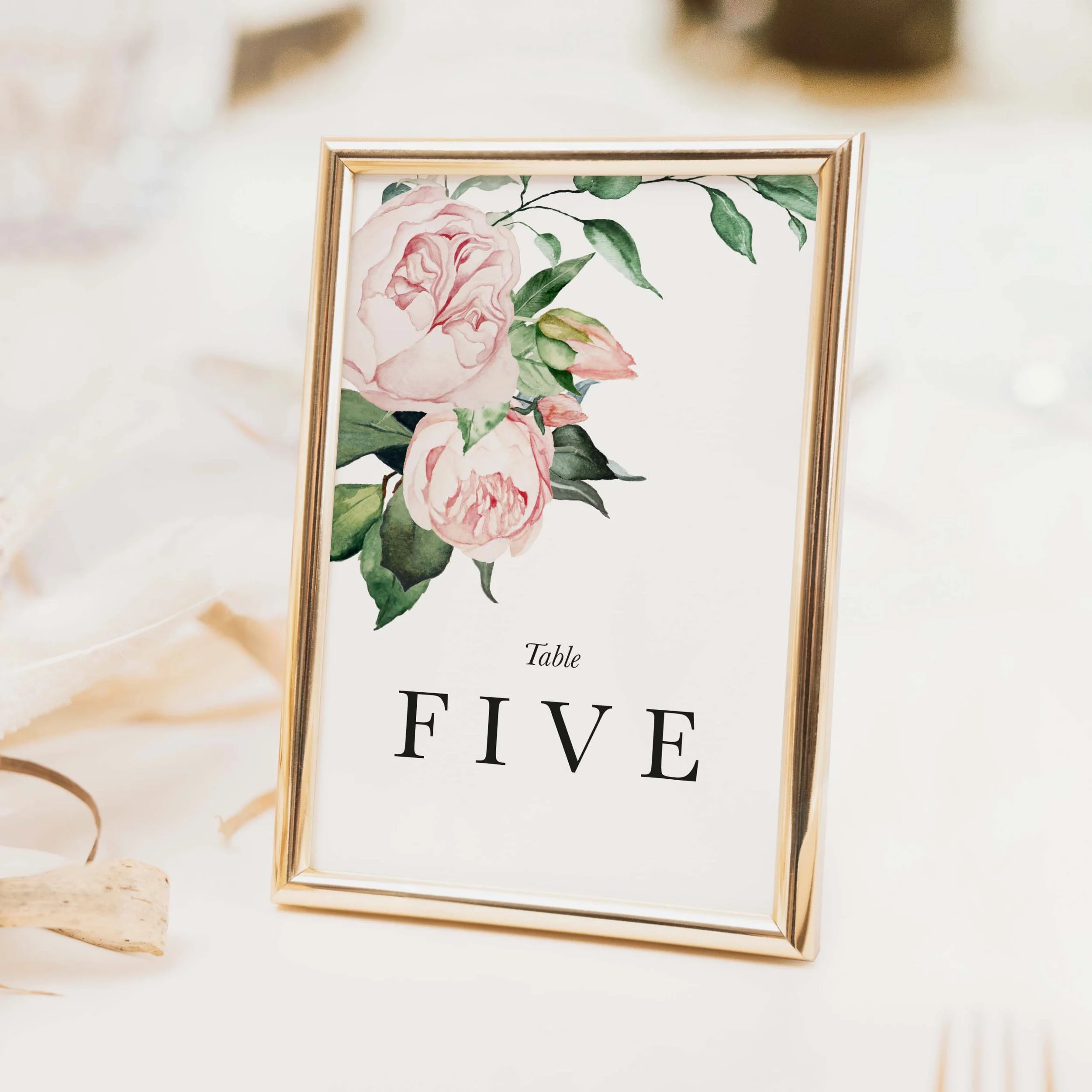 The Blush Bouquet Wedding Table Number