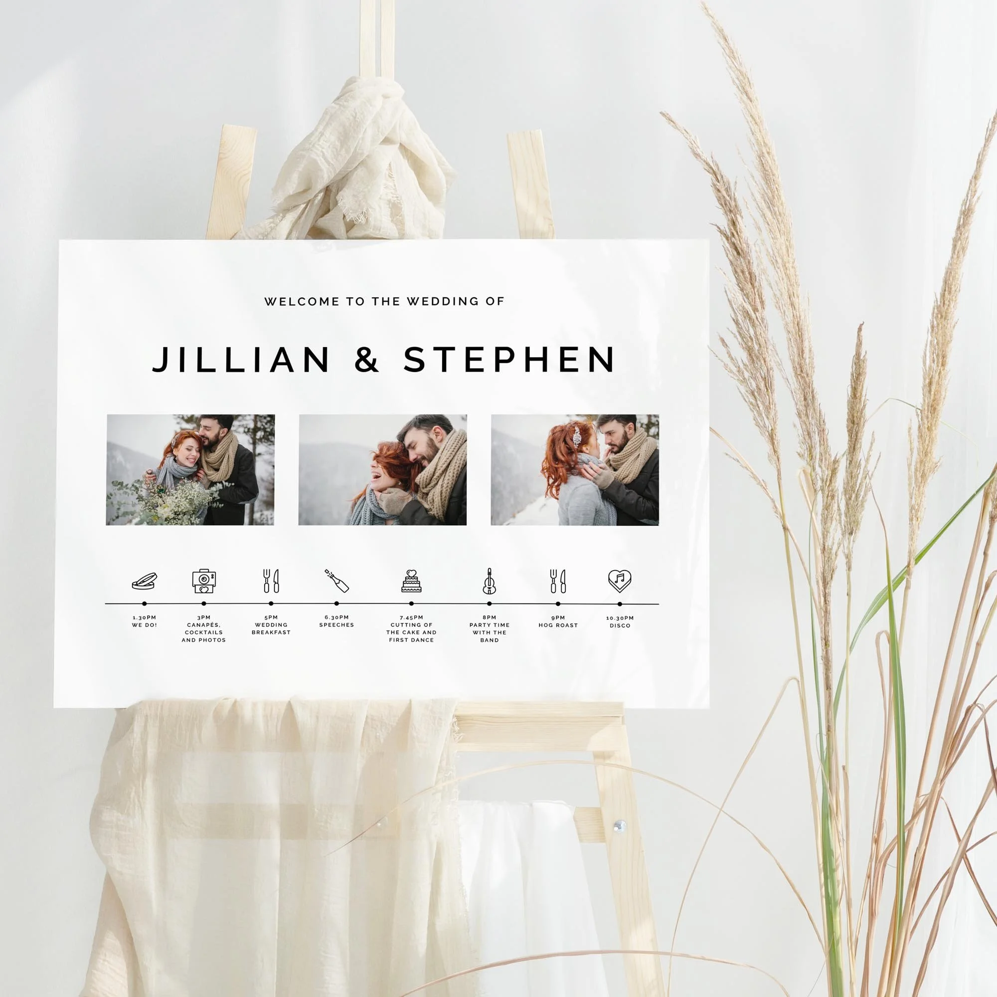 Custom Photograph wedding welcome sign design