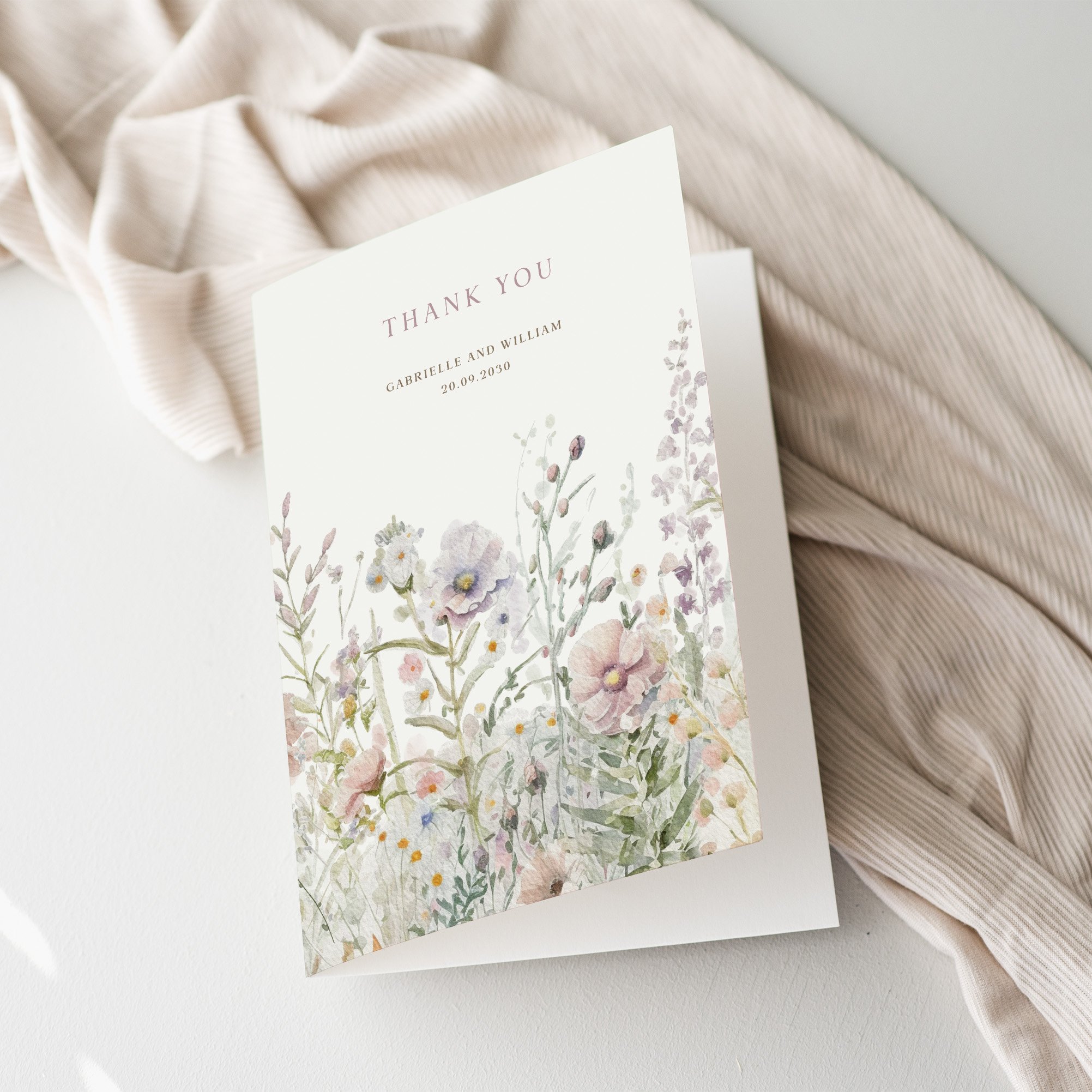 Wildflower Wedding Thank You Card