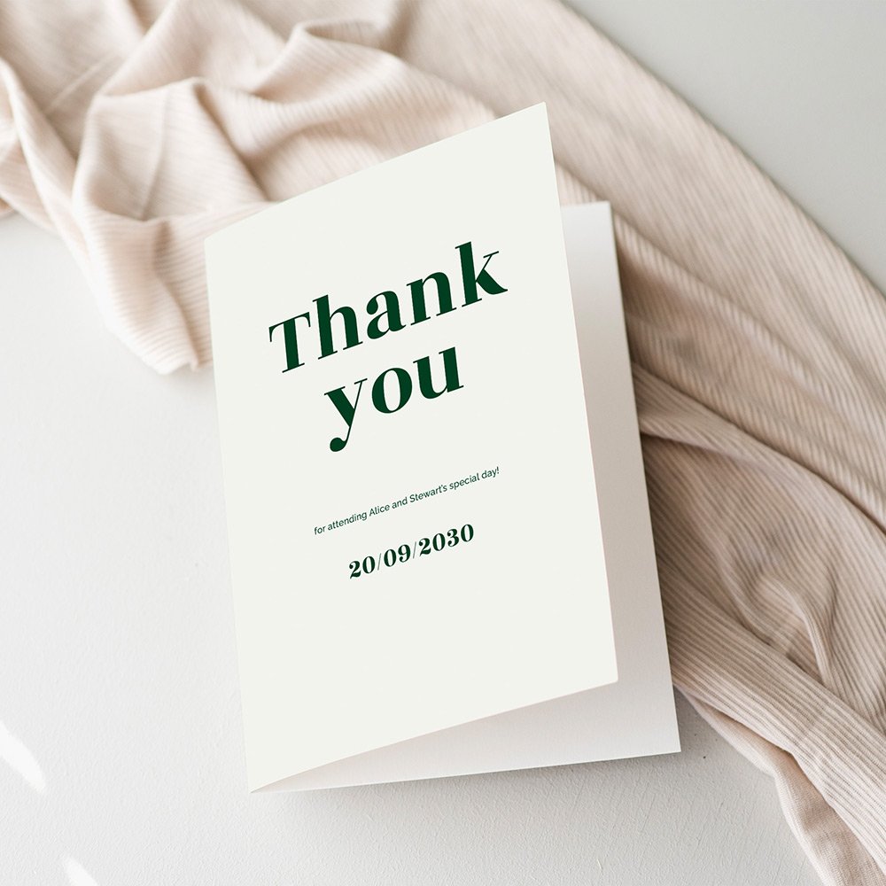 Typography Wedding Thank You Cards