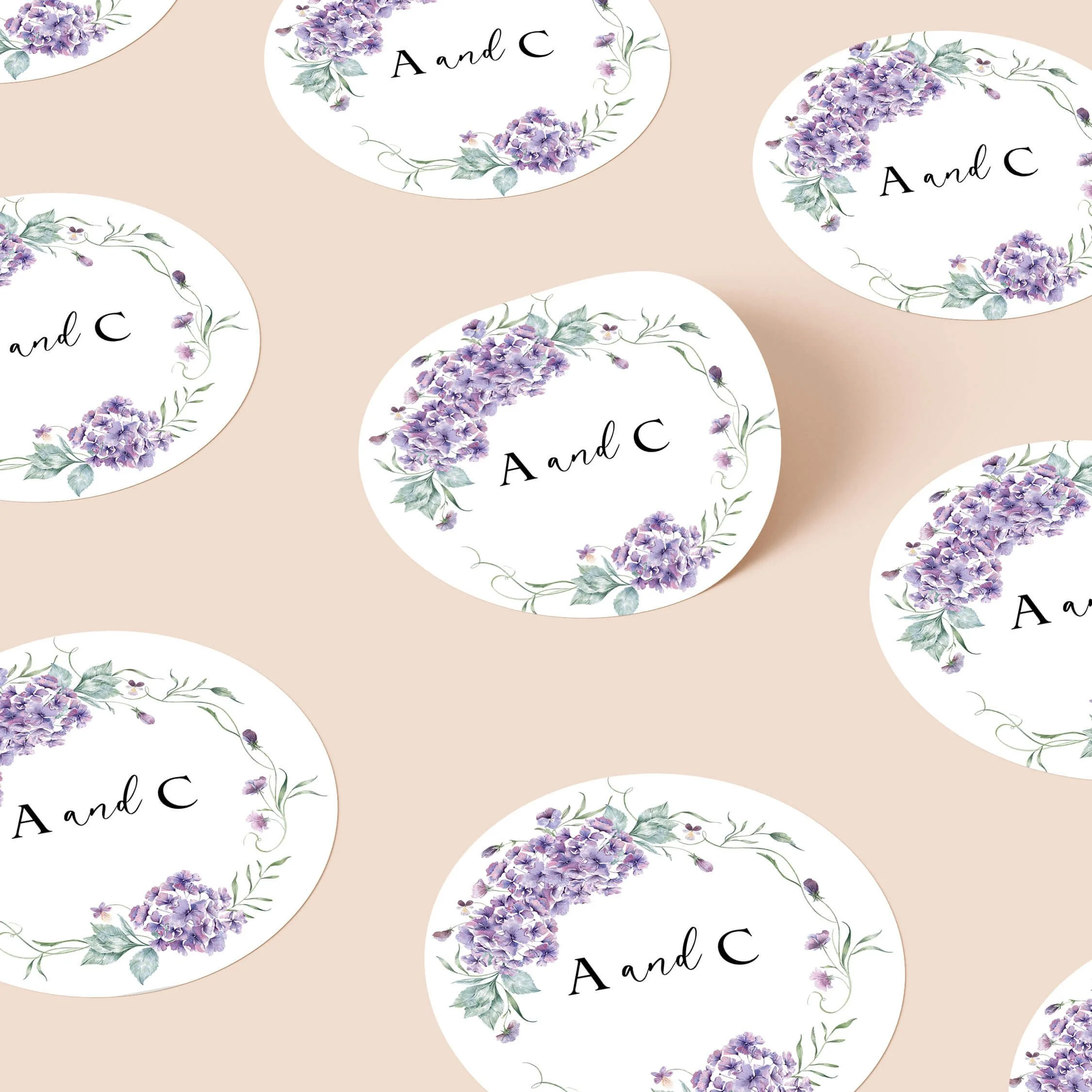 The Hydrangea Wedding Stickers