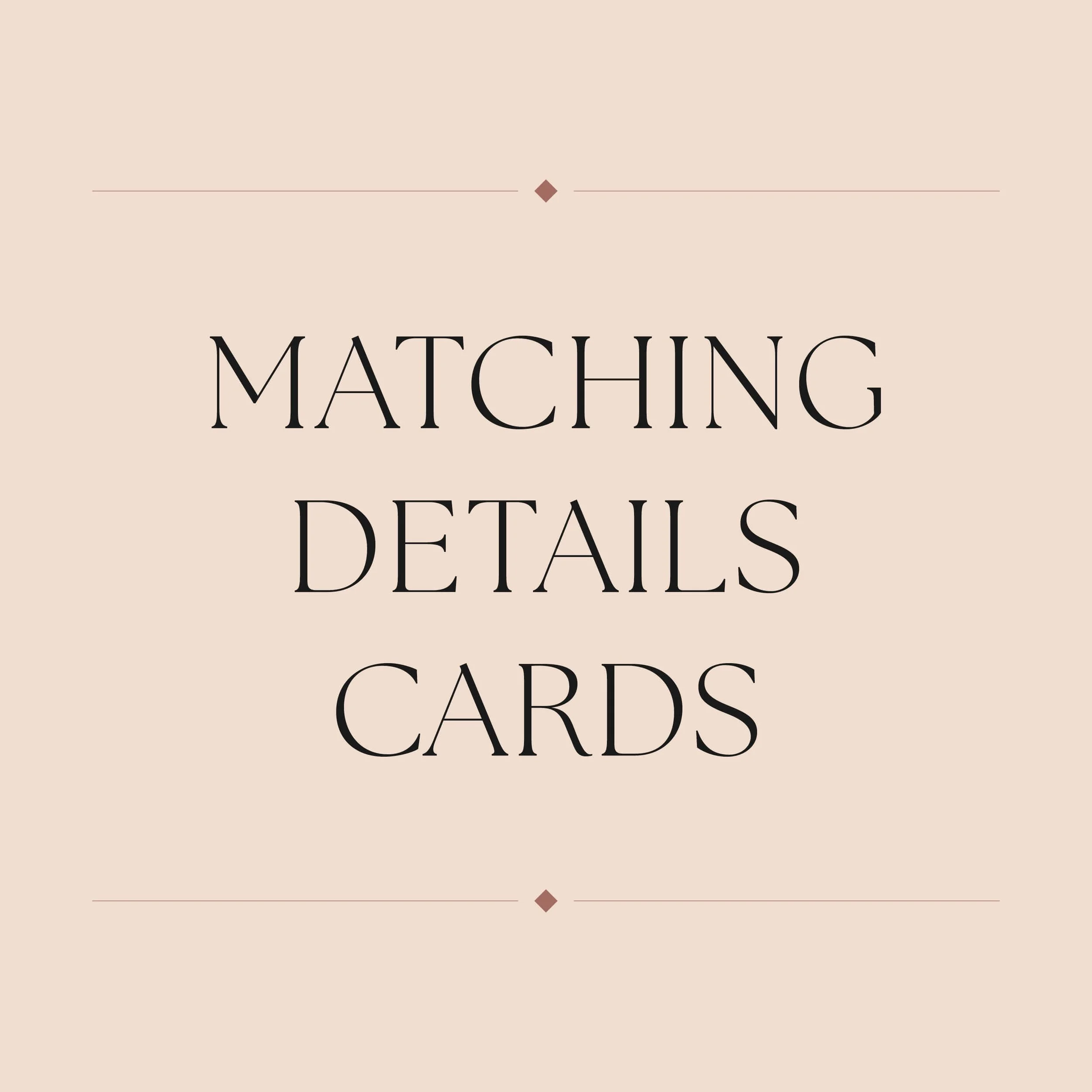 Matching Details Cards