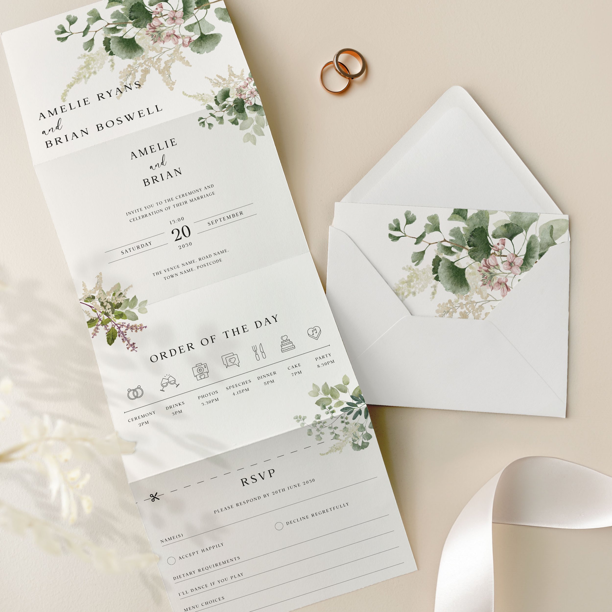 Concertina Invite Samples