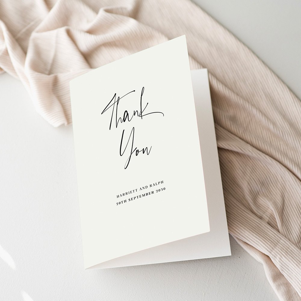 Black and White Wedding Thank You Cards