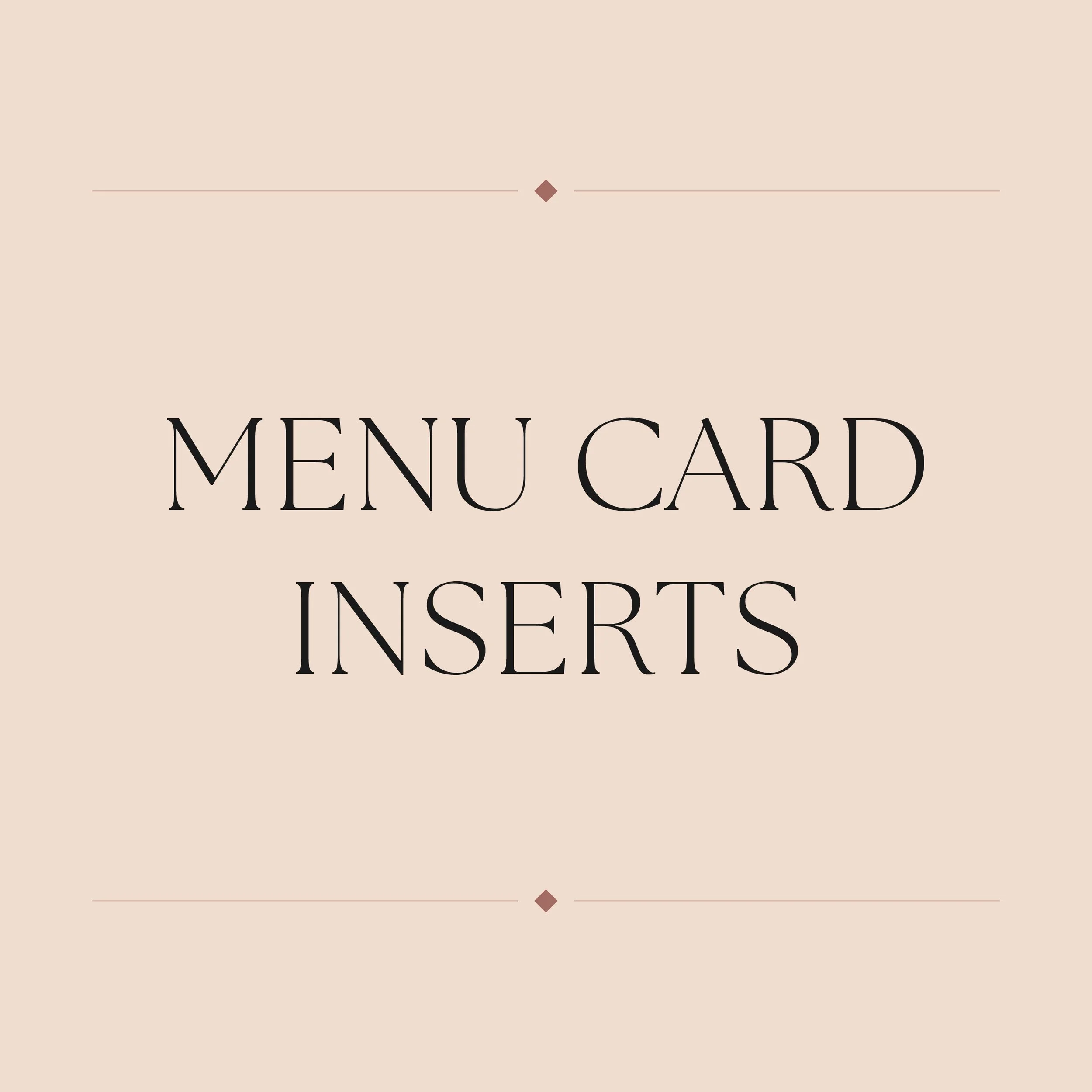 Menu Card Inserts