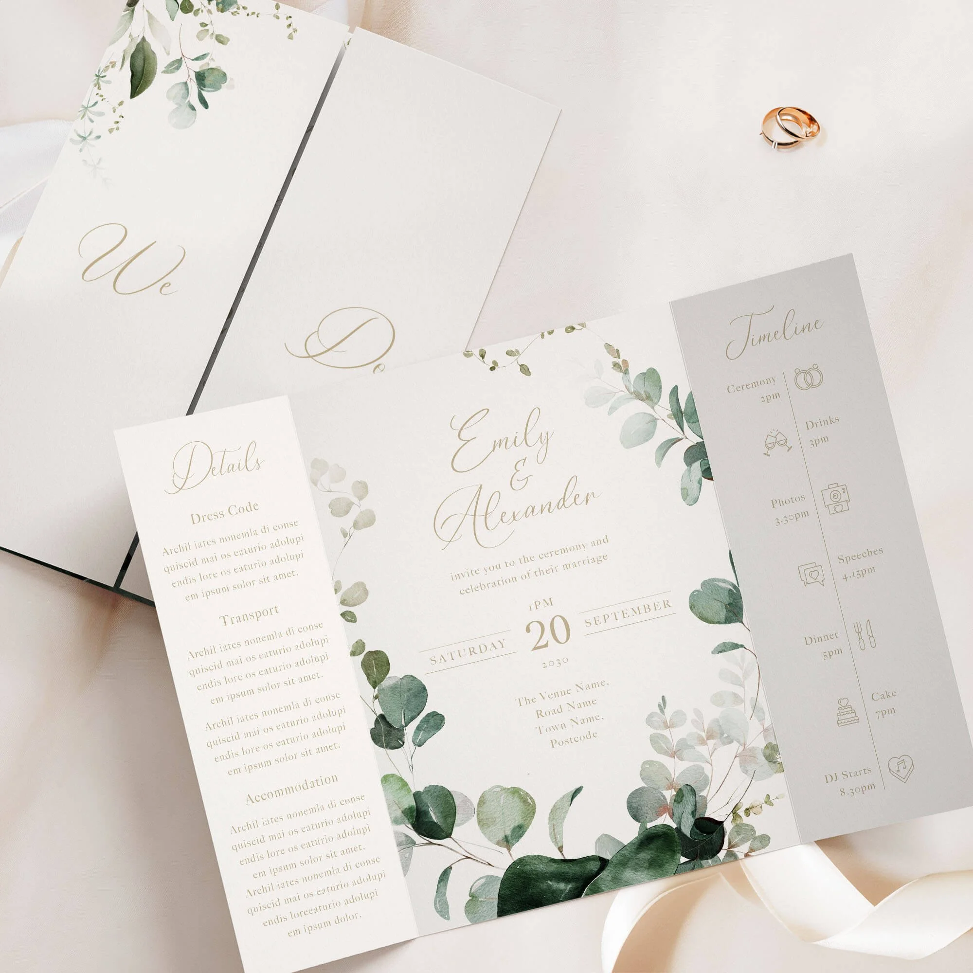 The Emerald Forest (Foliage) Gatefold Wedding Invitation