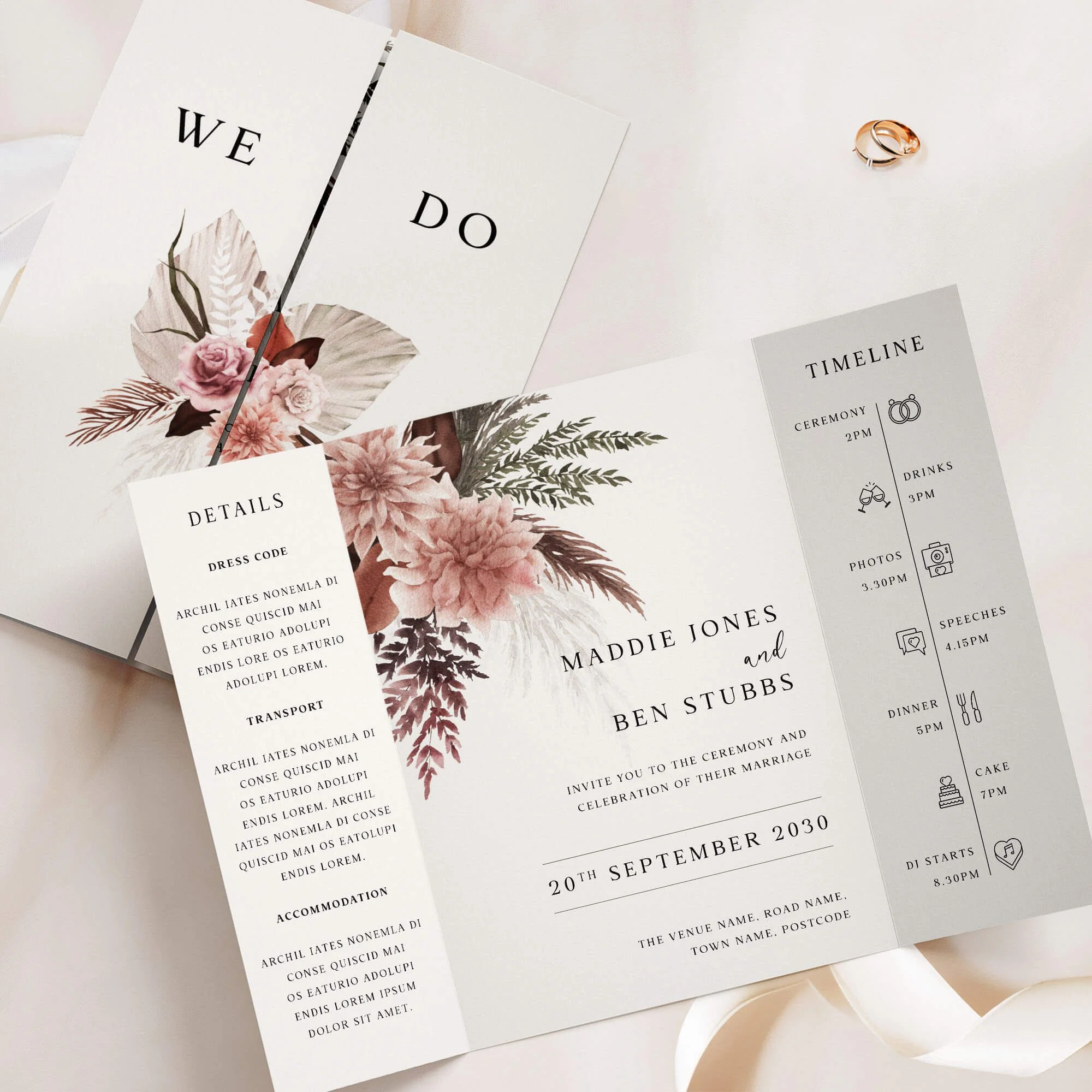 The Blush Boho Gatefold Wedding Invitation