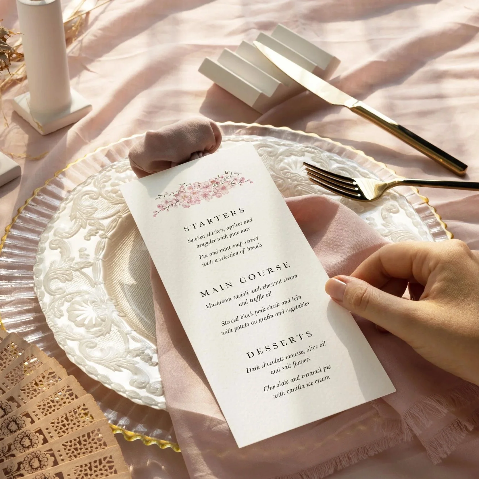 Cherry Blossom Wedding Menu