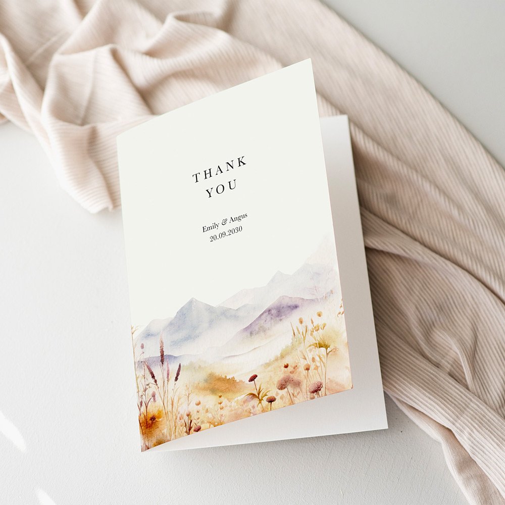 Wildflower Field Thank You Cards For Wedding