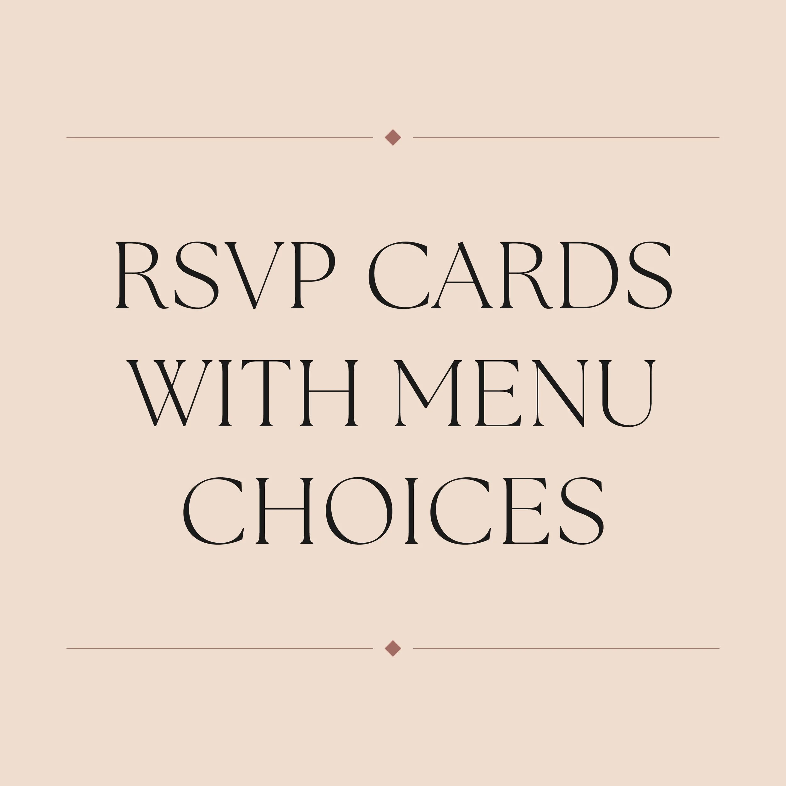 RSVP Cards with Menu Choices