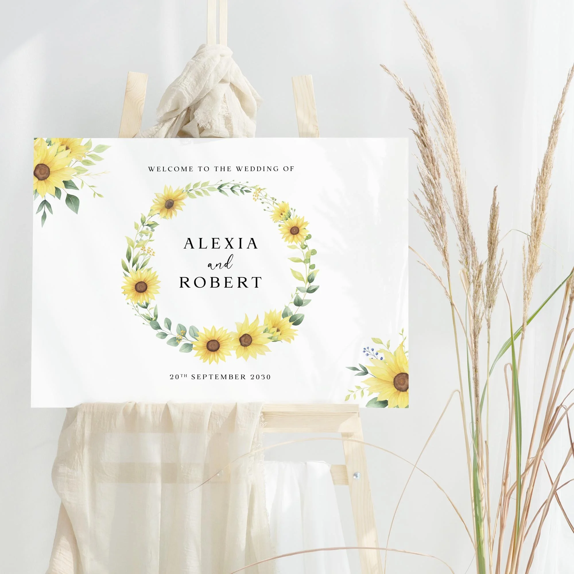 Lemon wedding welcome sign design