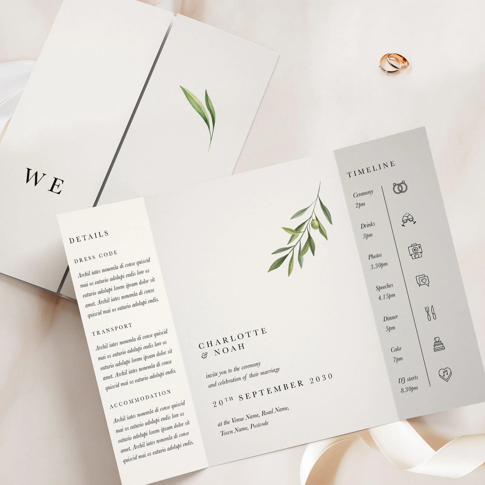 The Olive Gatefold Wedding Invitation