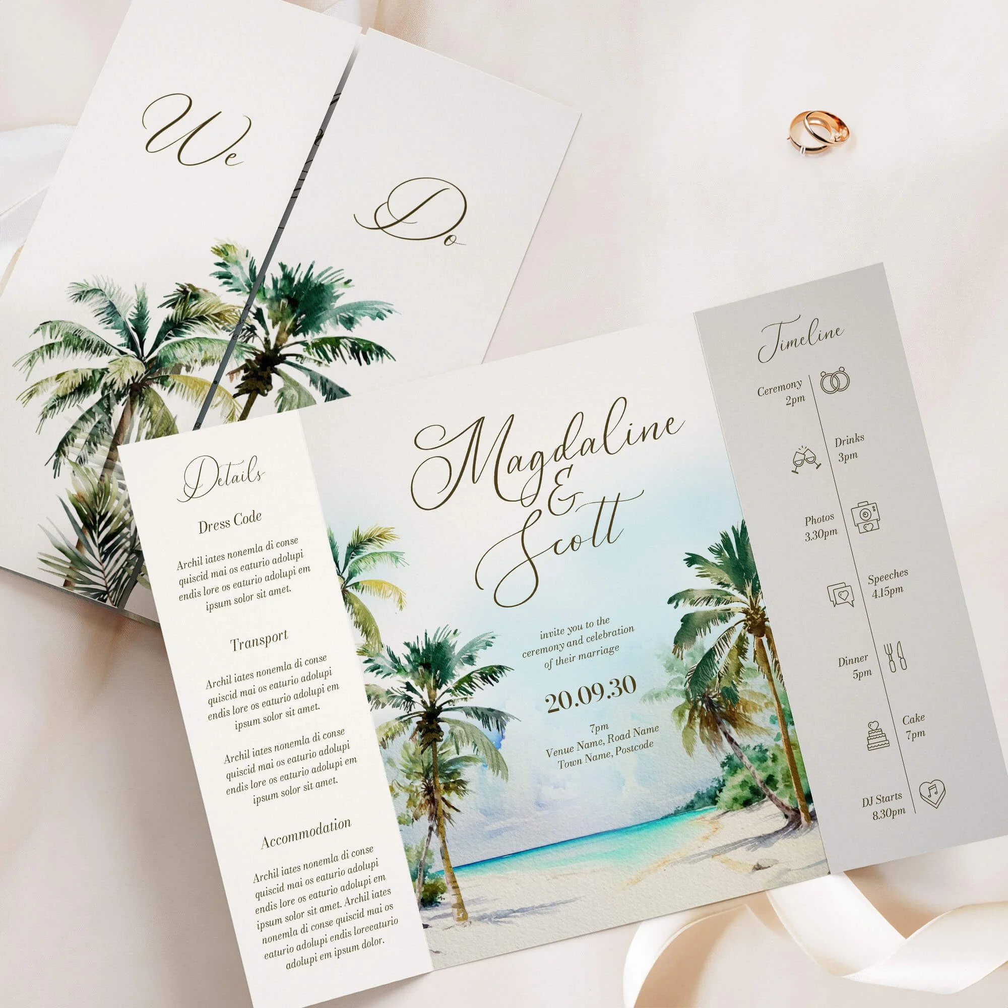The Island Gatefold Wedding Invitation