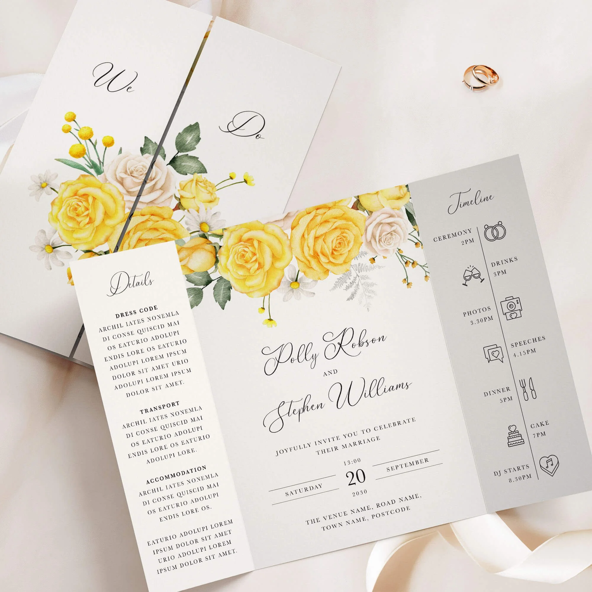 The Summer Rose Gatefold Wedding Invitation