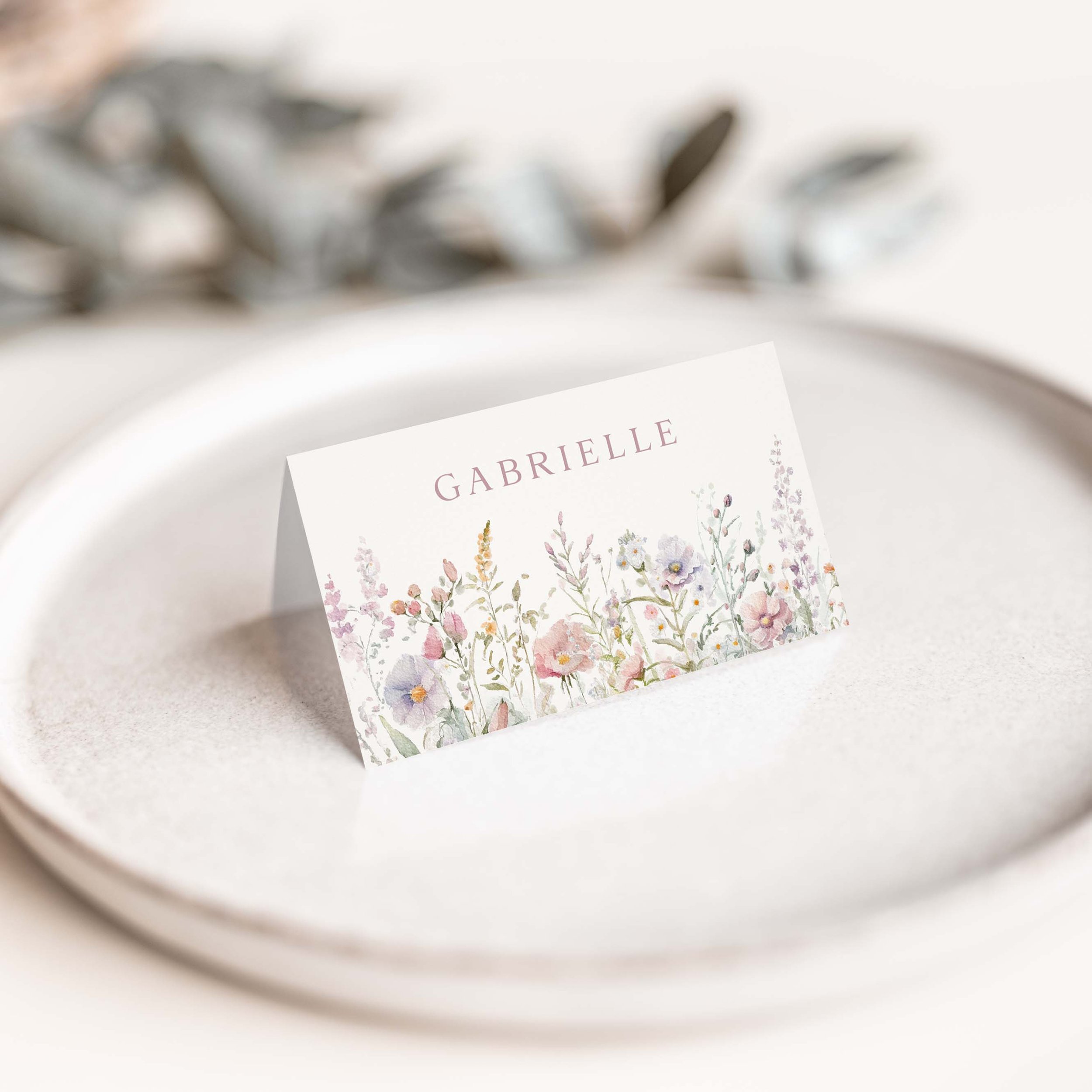 Wildflower Wedding Name Cards