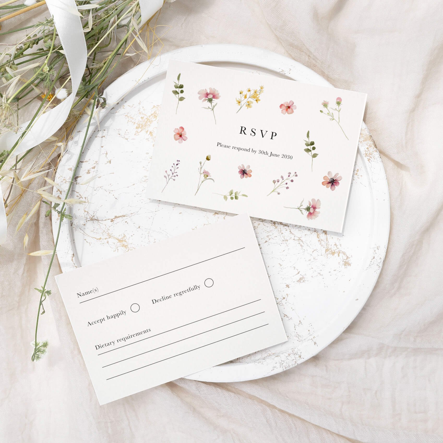The Flora Wedding RSVP Cards