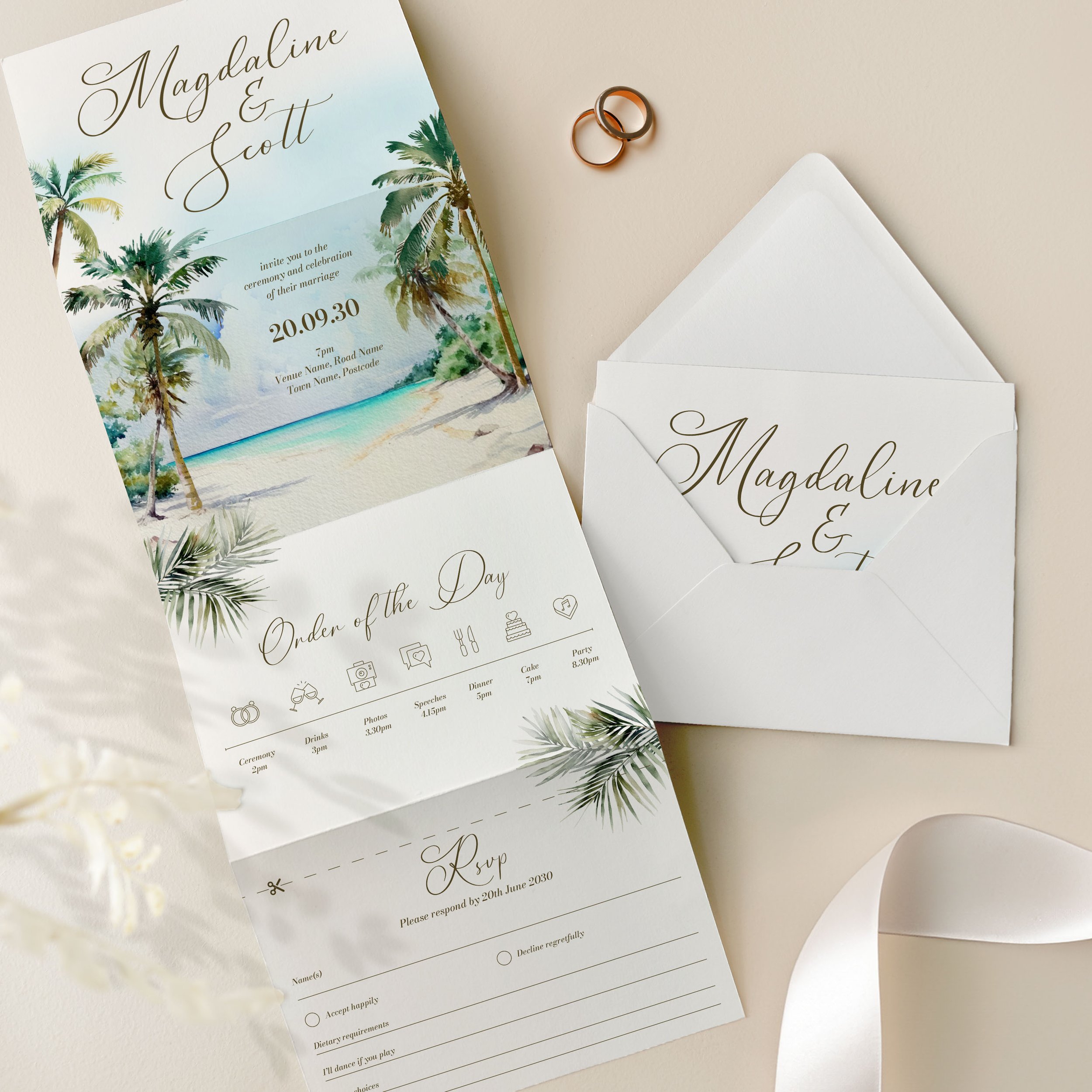 Destination Wedding Invitation Samples