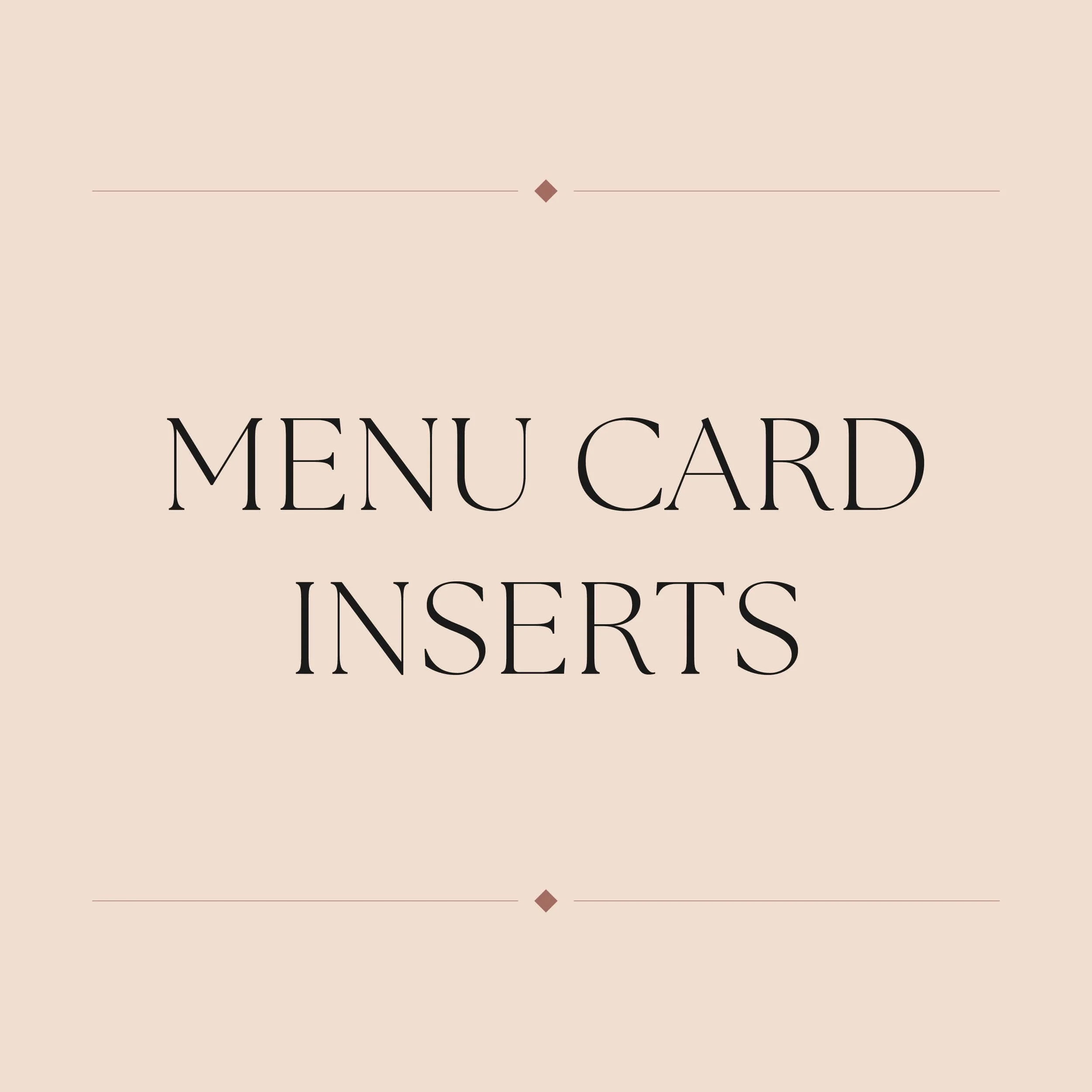 Menu Card Inserts