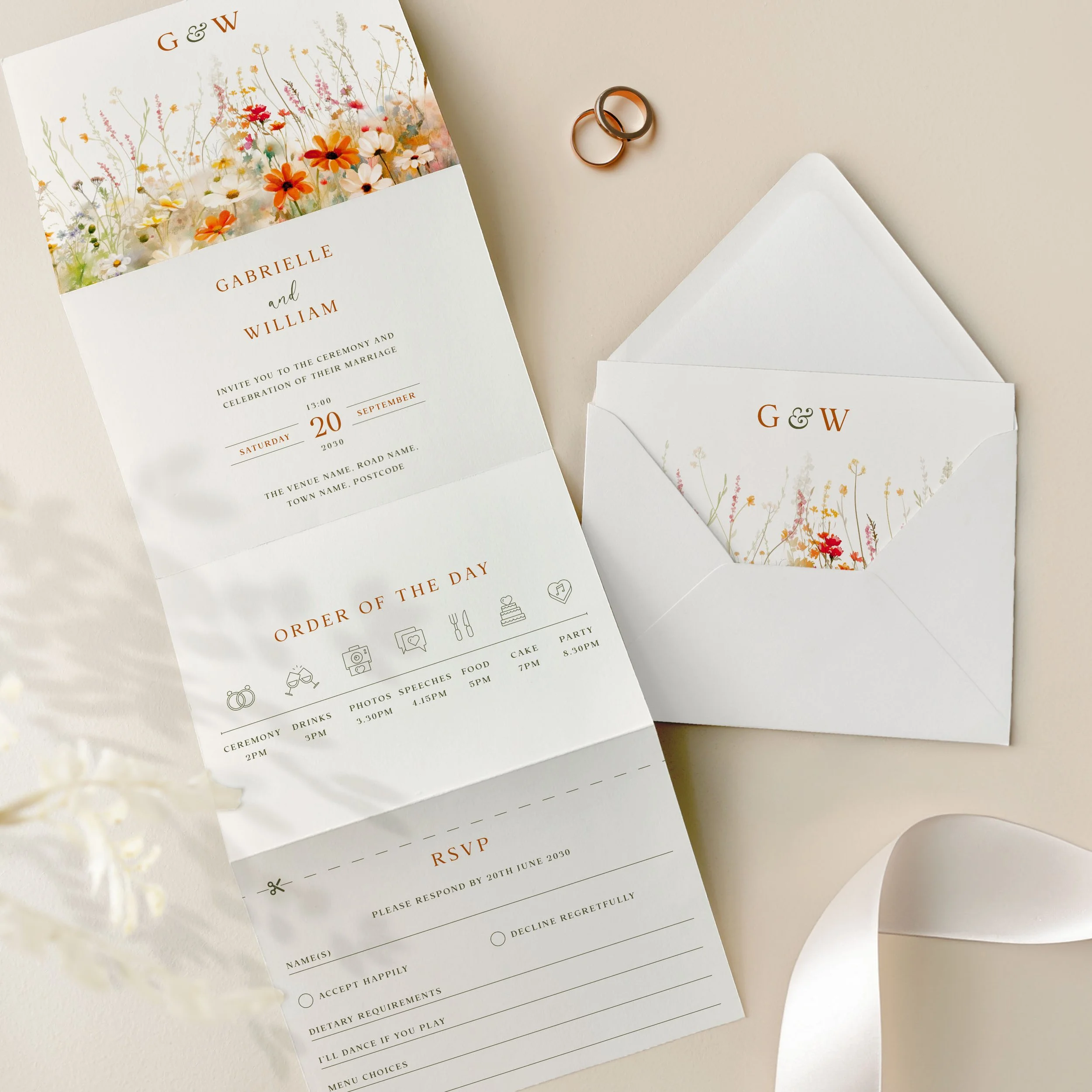 Concertina Wedding Invitation