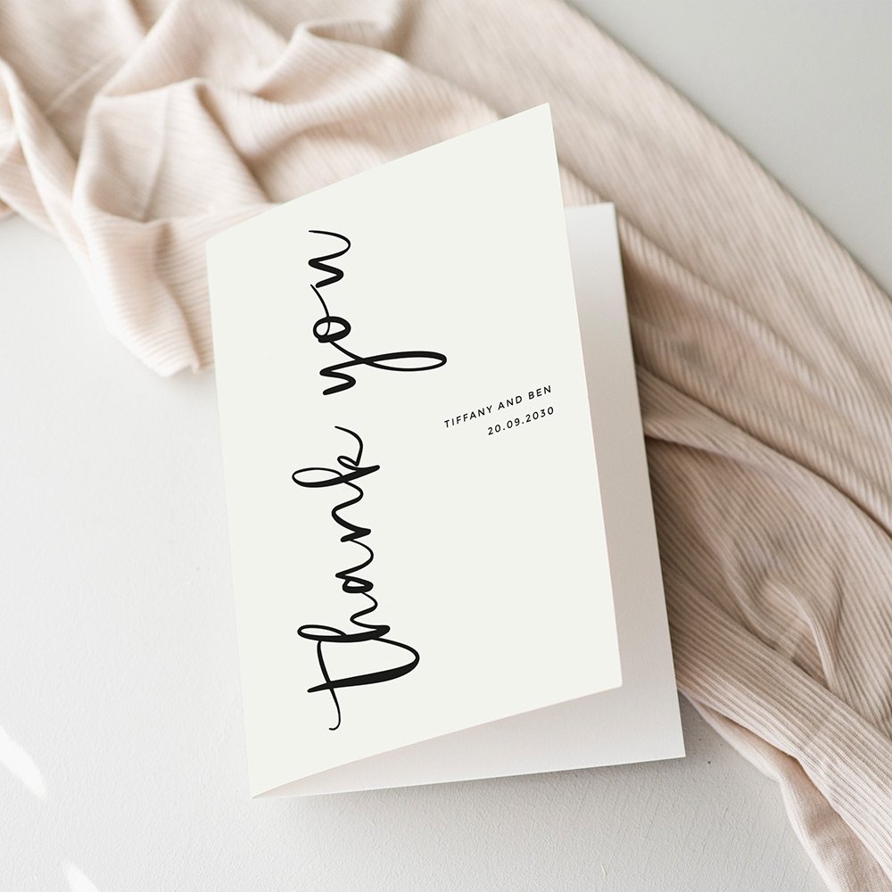 Modern Typography Wedding Thank You Cards
