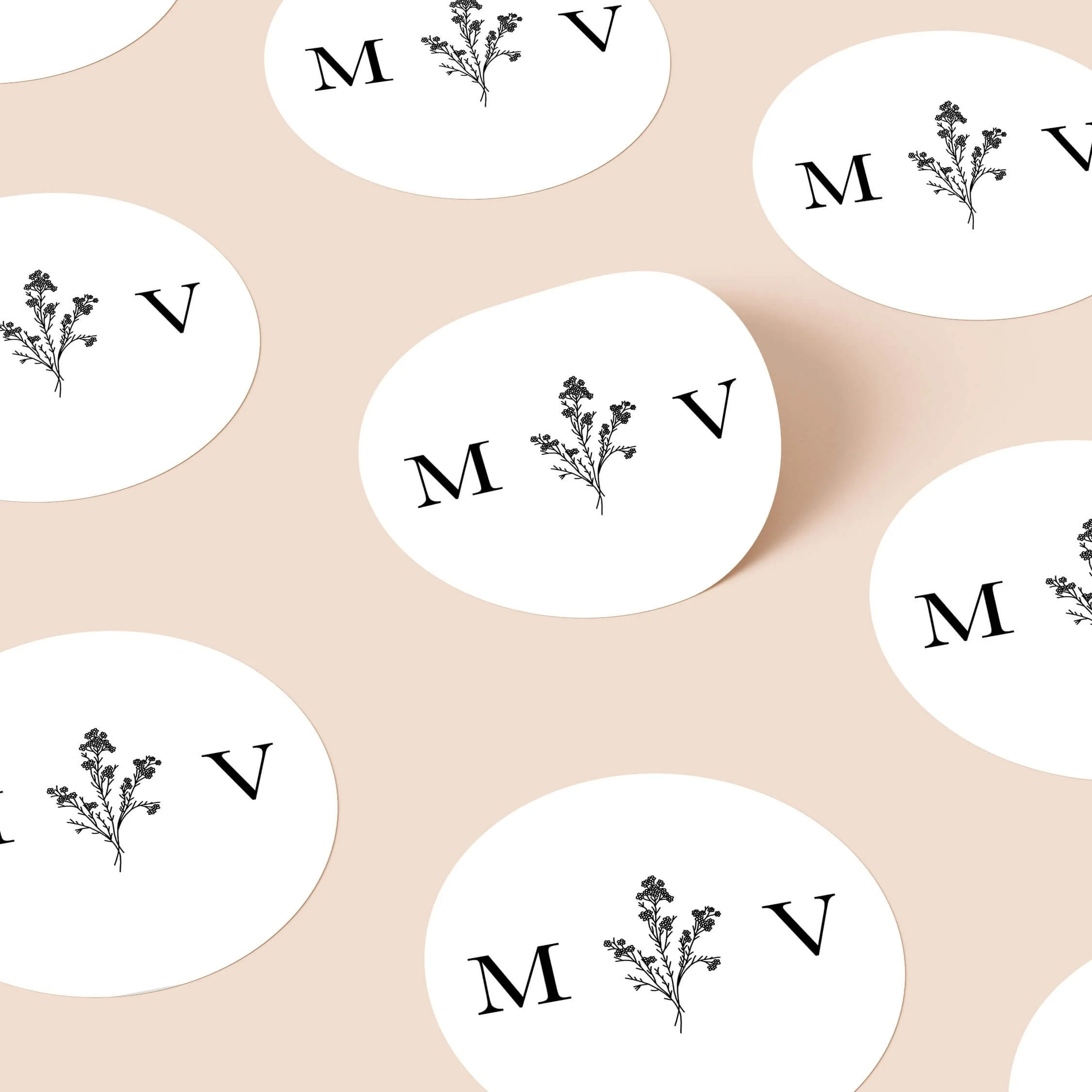 The Monogram Wedding Stickers