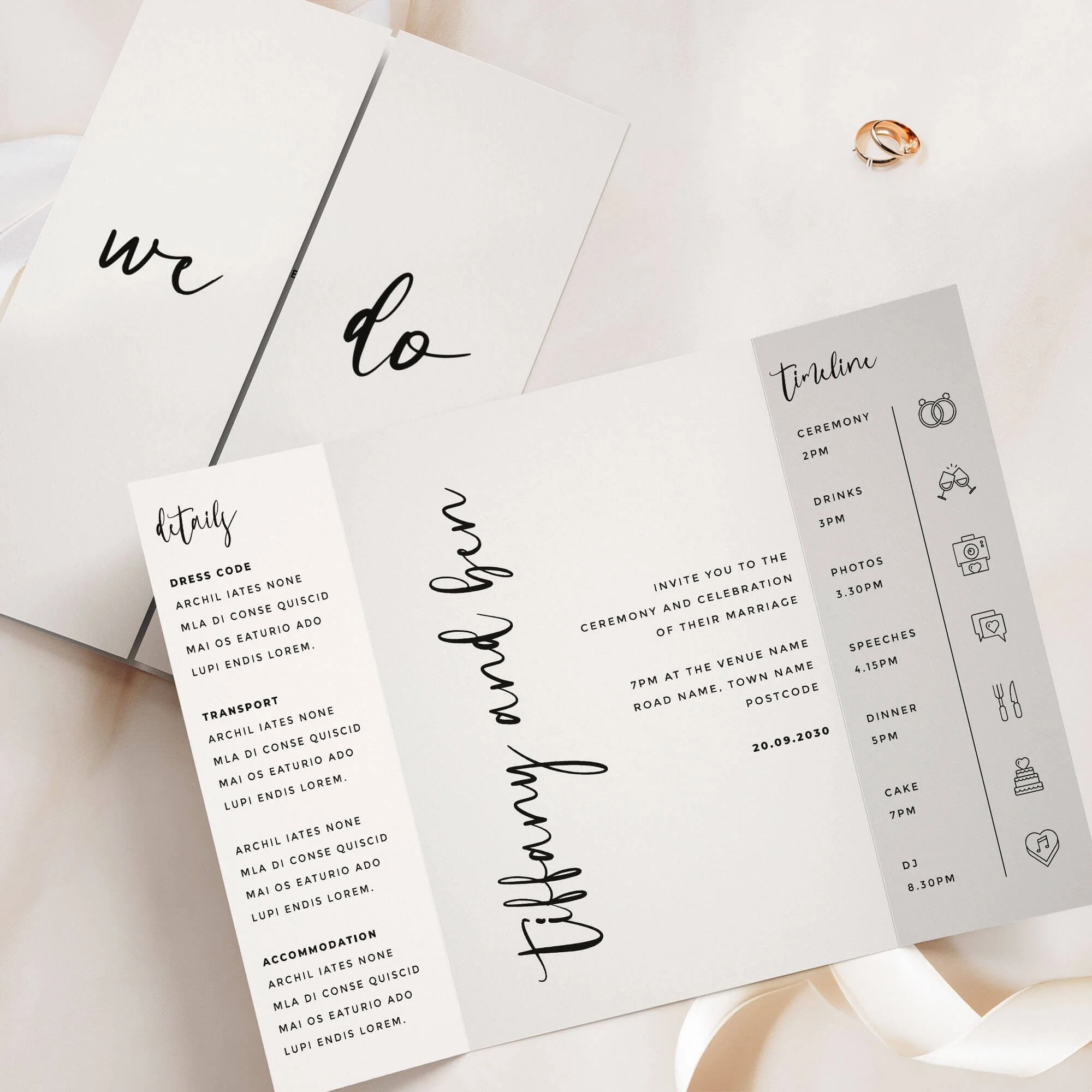 The Script Gatefold Wedding Invitation