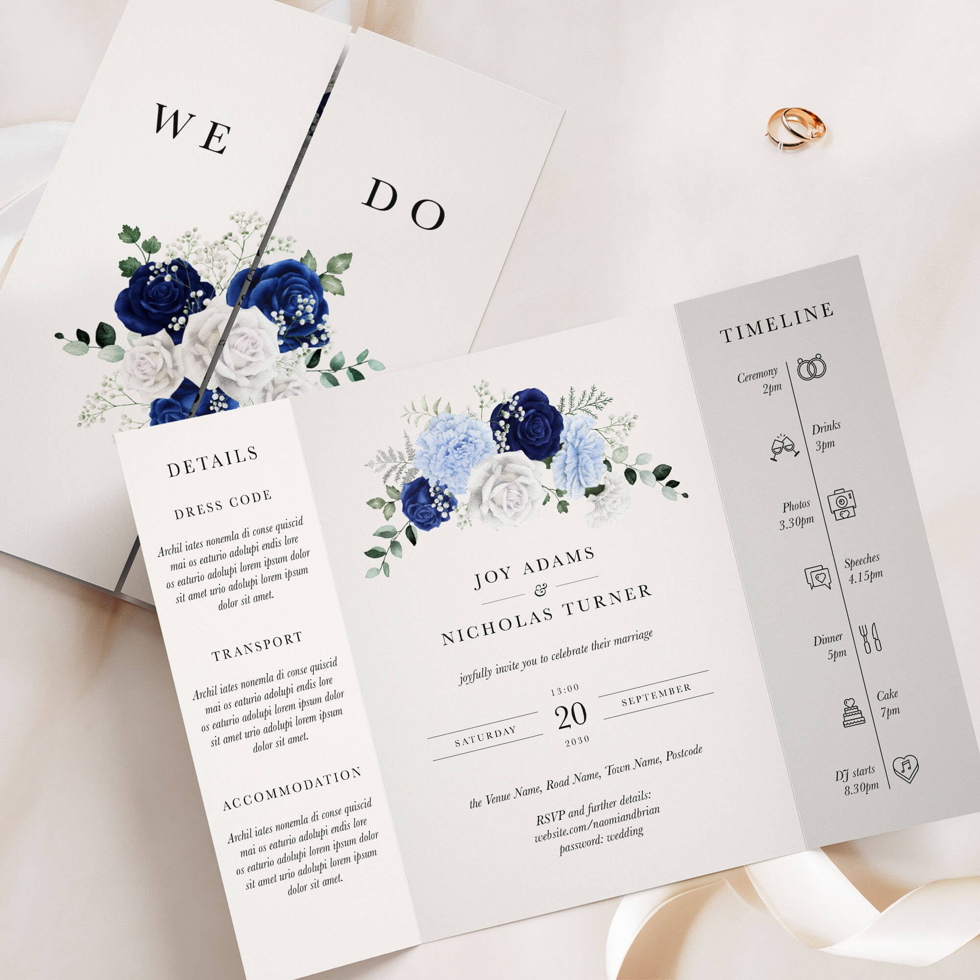 The Royal (Bouquet) Gatefold Wedding Invitation