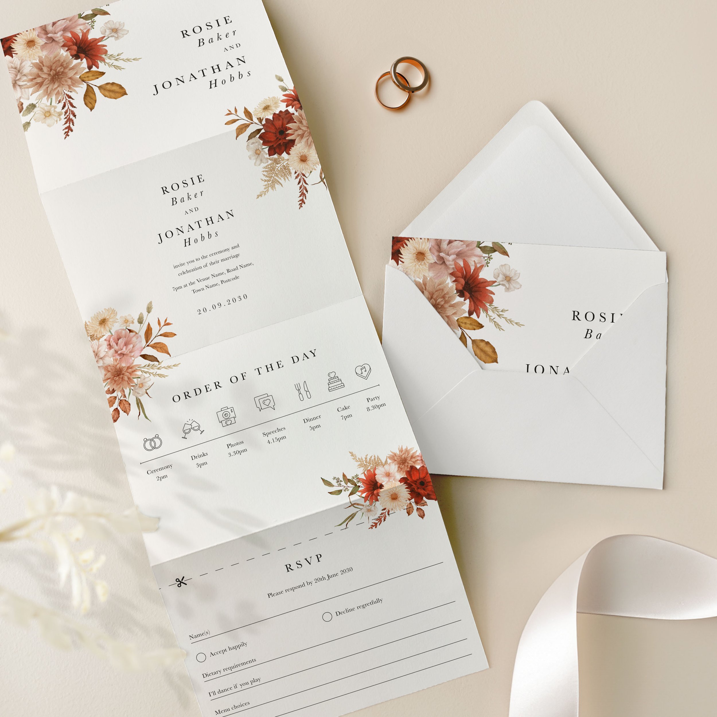 Rustic Concertina Invite Samples