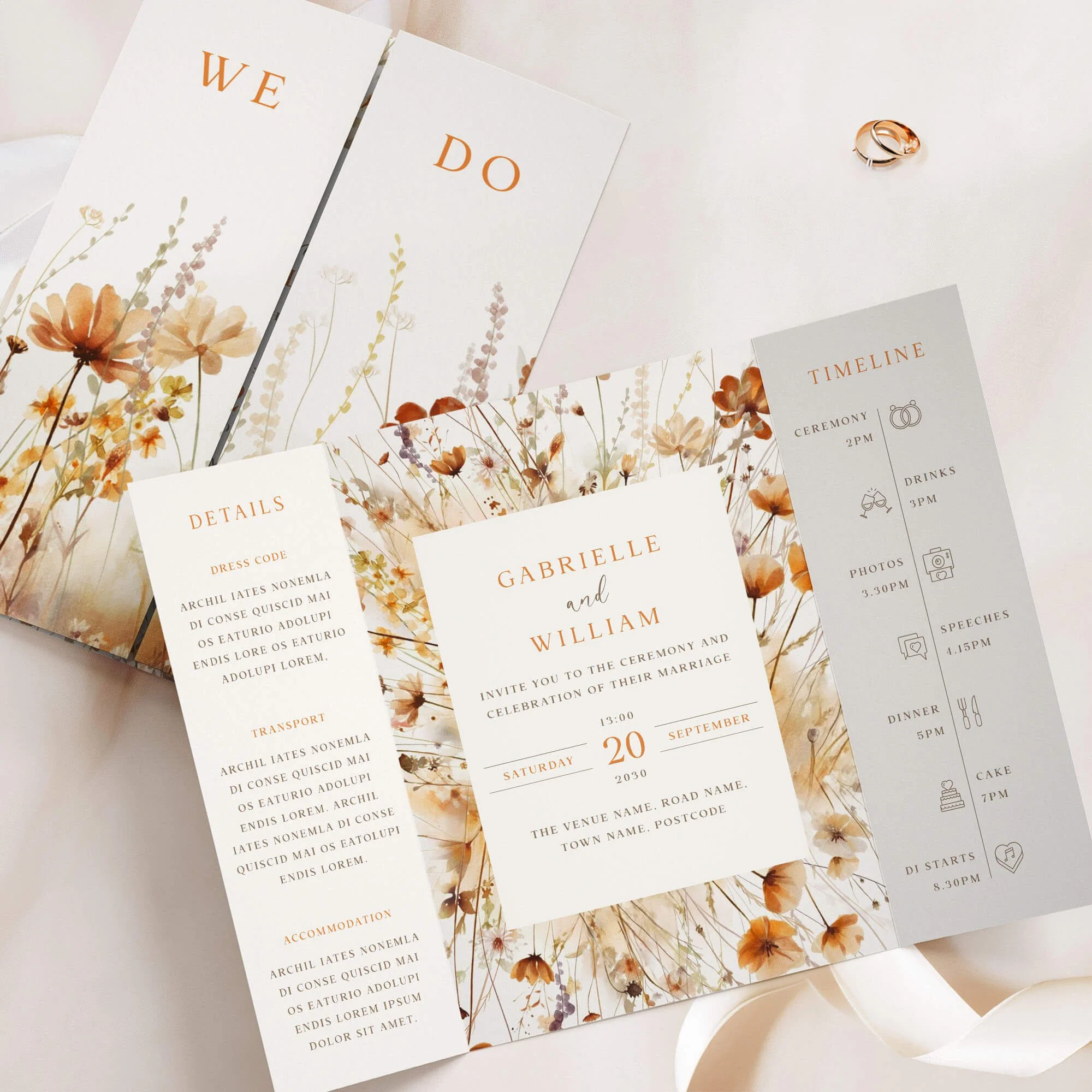 The Field (Harvest) (Frame) Gatefold Wedding Invitation