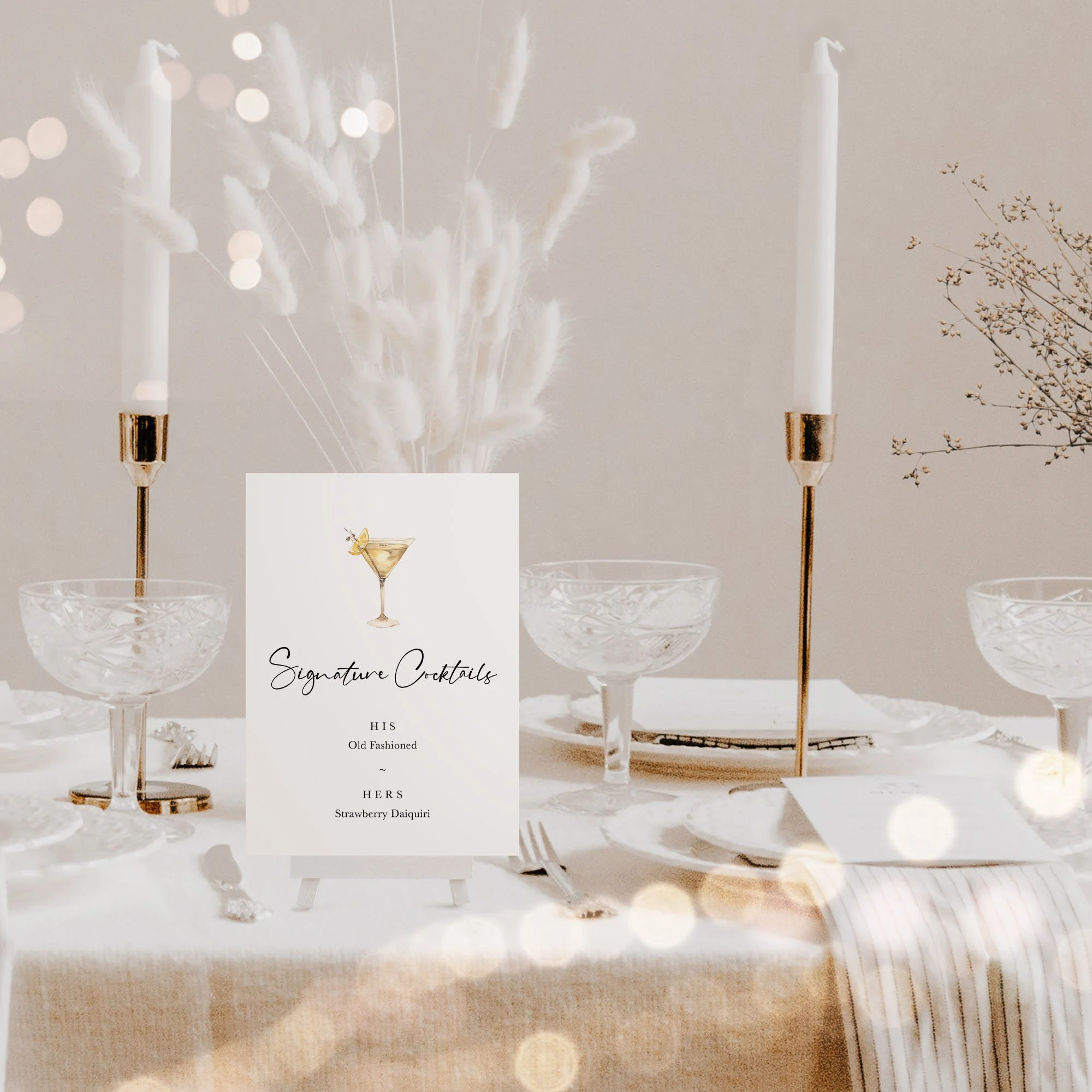 Small Cocktails Sign For a Wedding