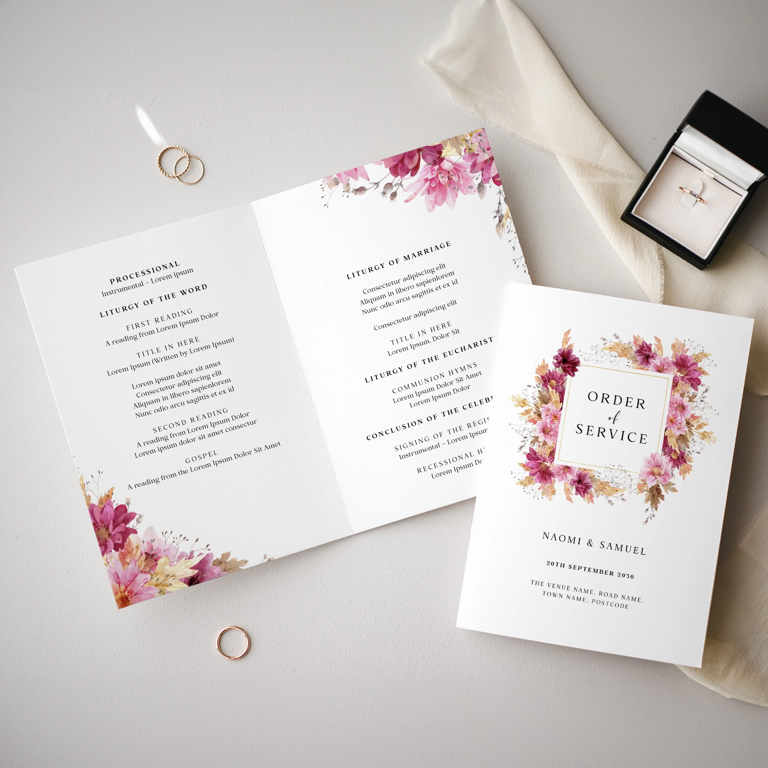 Chrysanthemum Wedding Order of Service