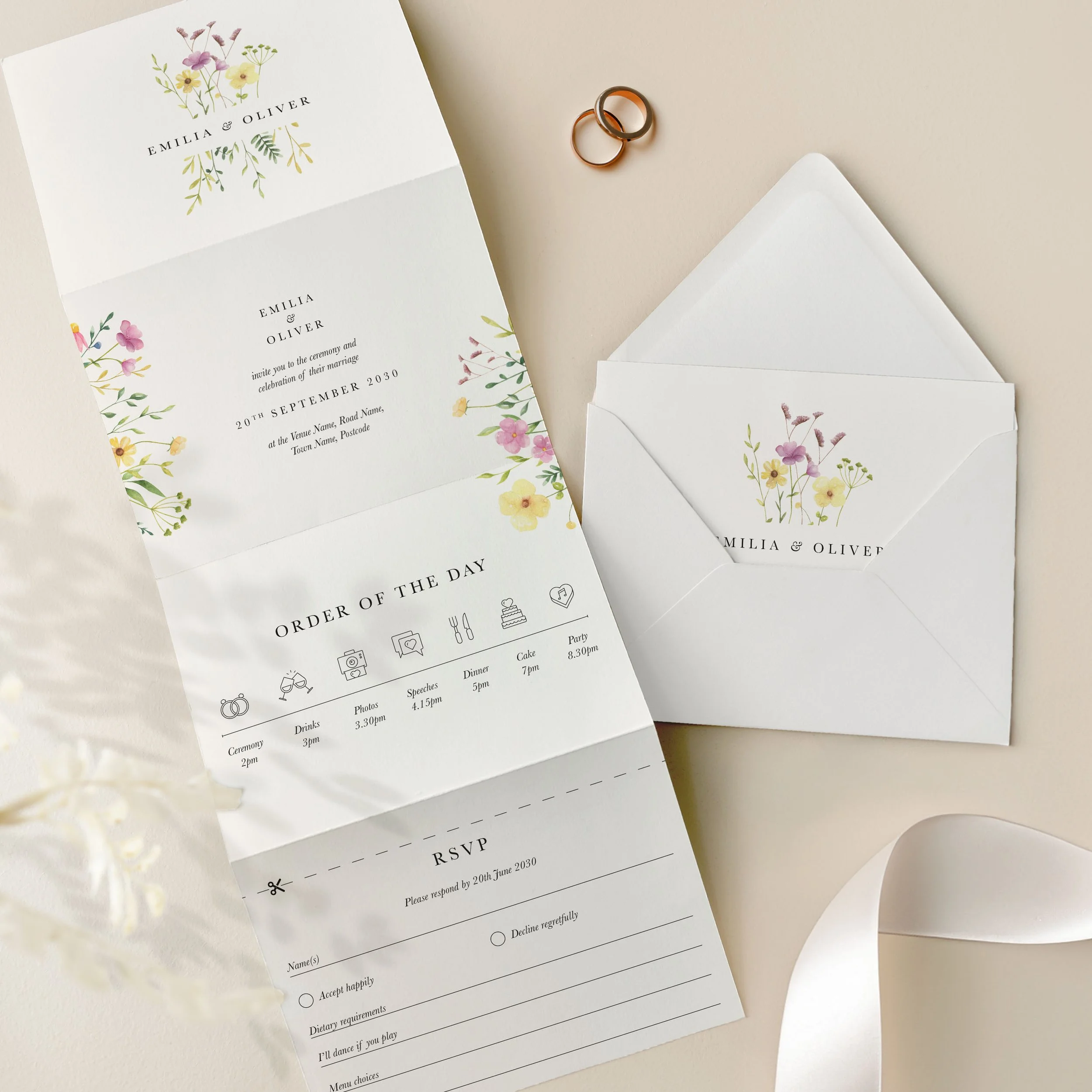 Concertina Wedding Invitation
