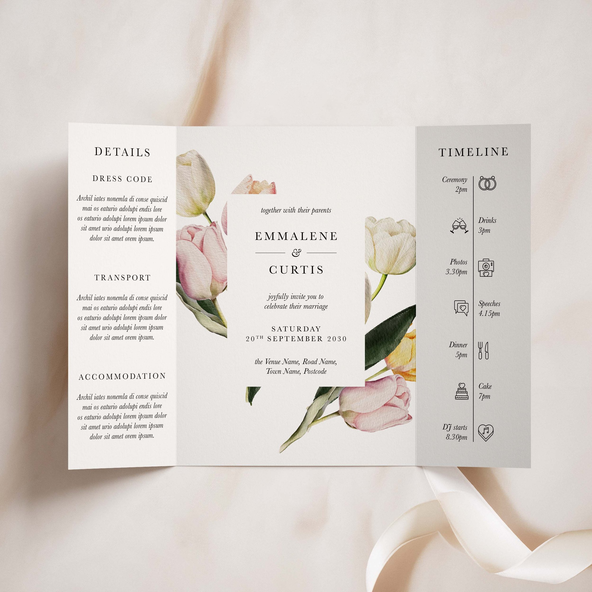 Tulip Folded Wedding Invitations