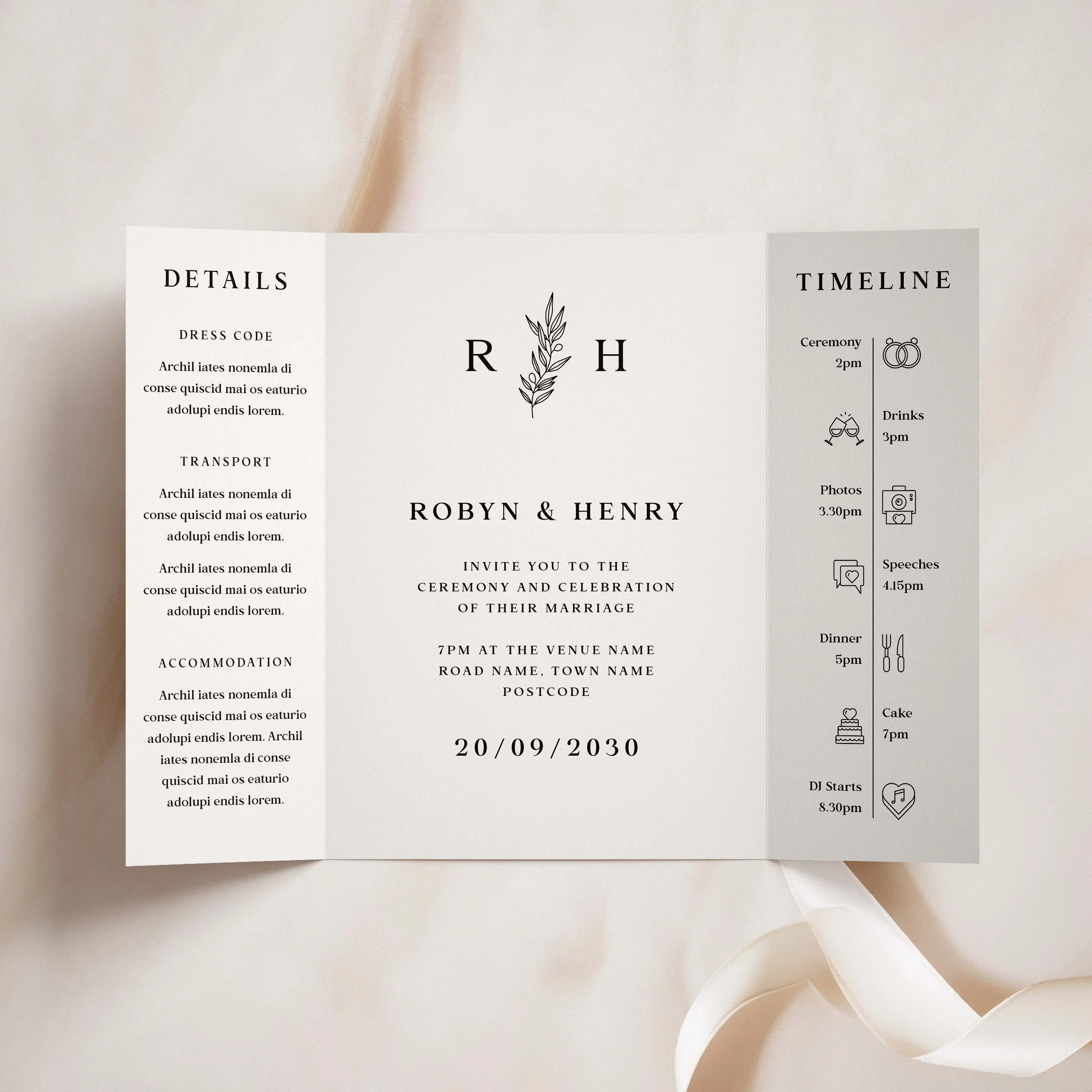 Gatefold Wedding Invitation