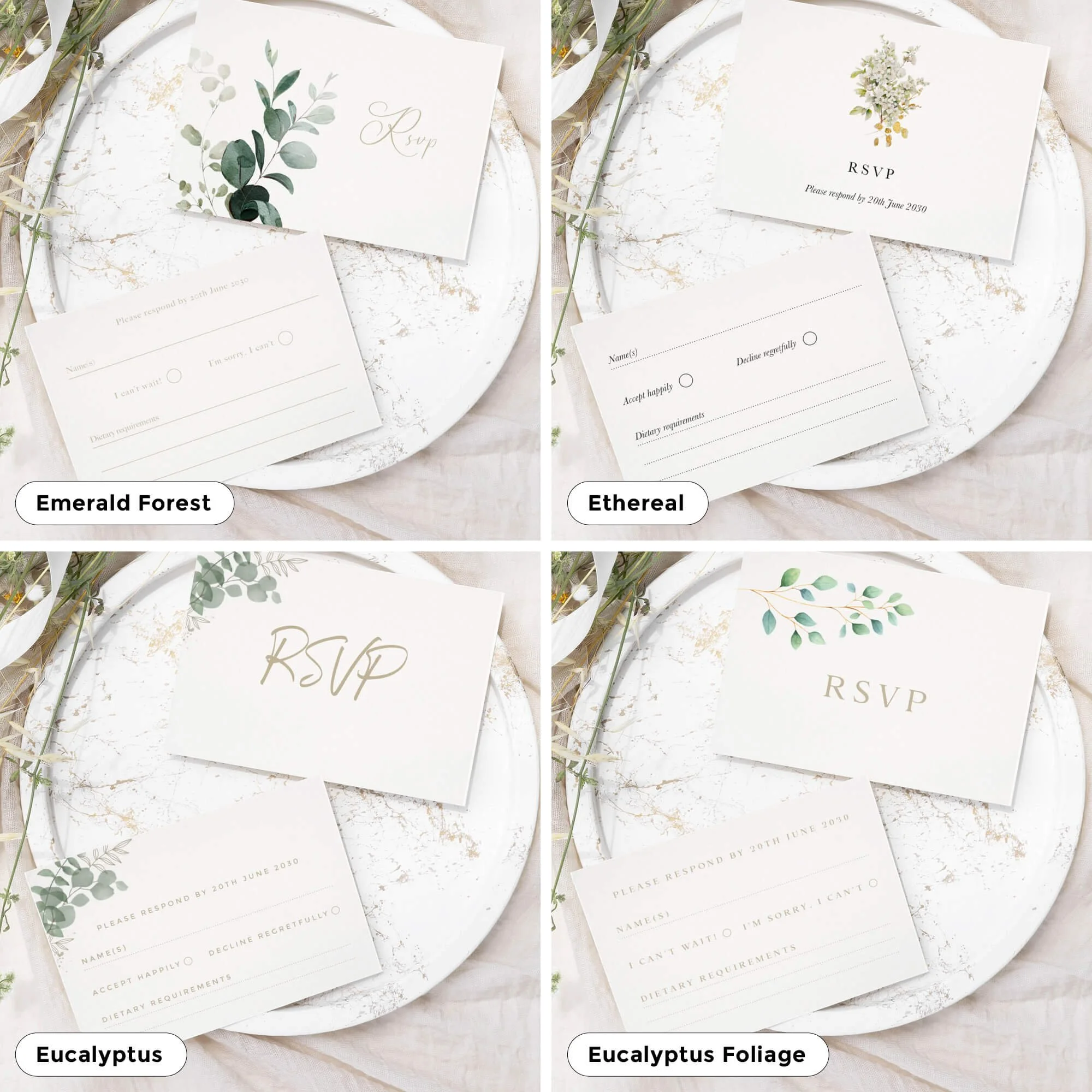 Wedding response card with guest details and attendance confirmation layout