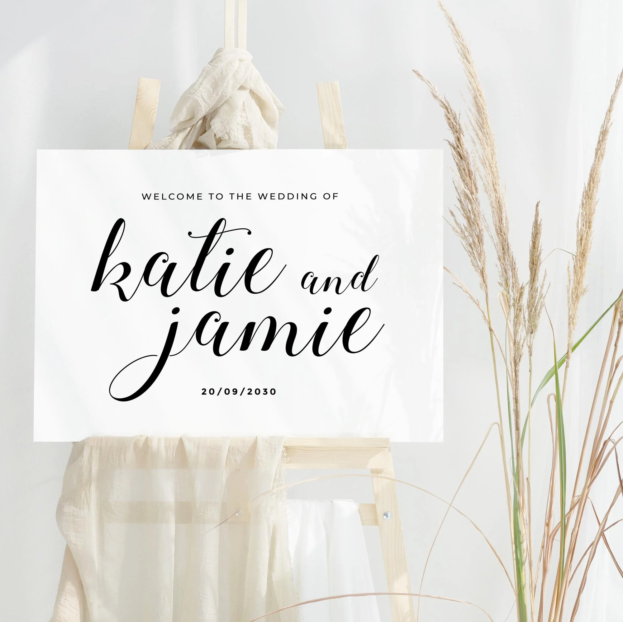 Calligraphy Style wedding welcome sign design