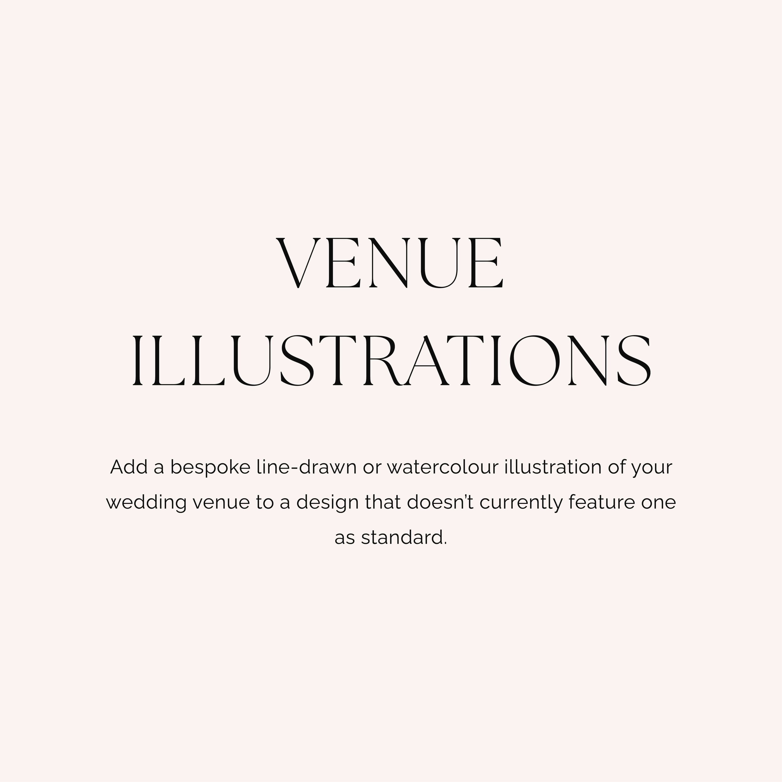 Text tile explaining Venue Illustrations as a bespoke design request