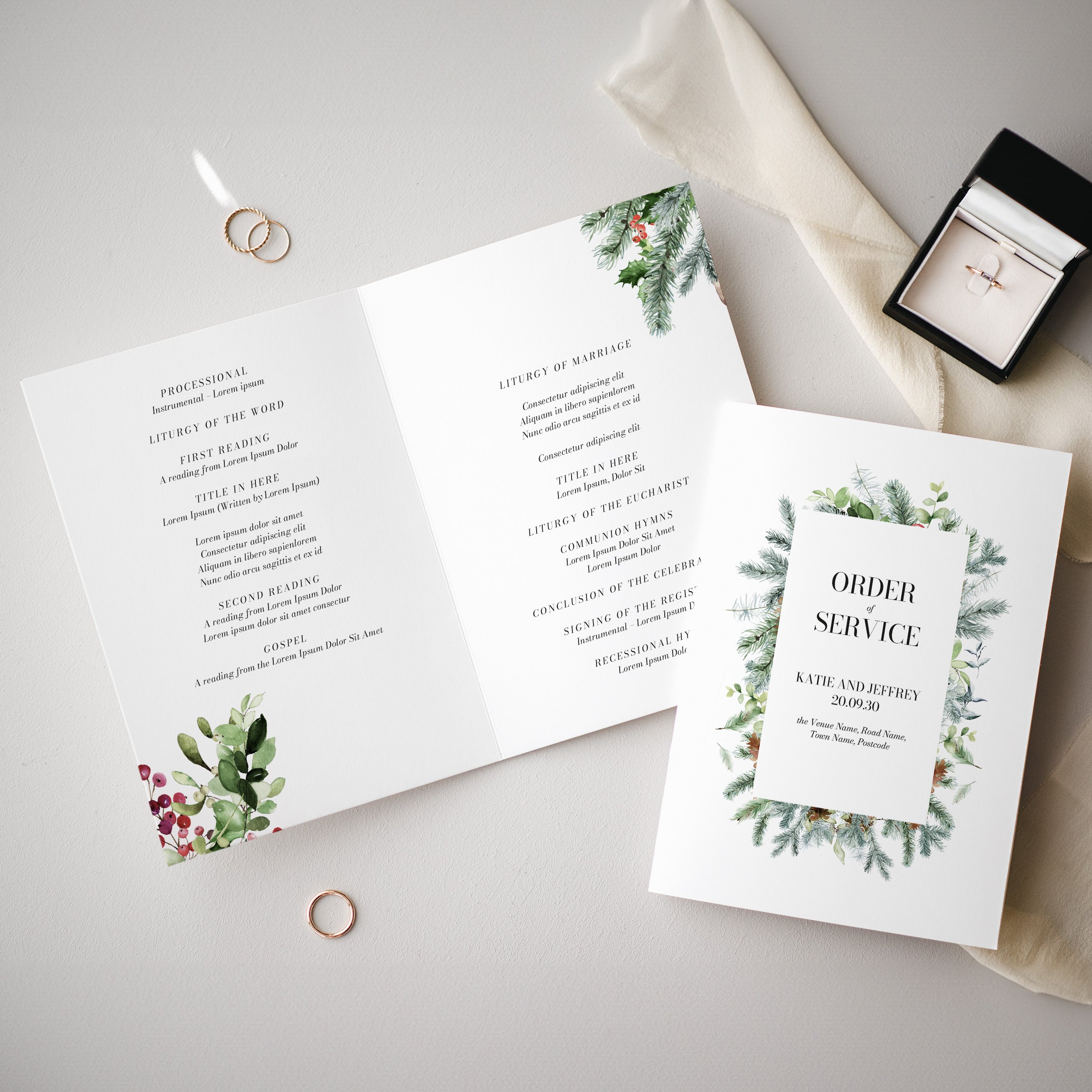 Winter Wedding Order of Service