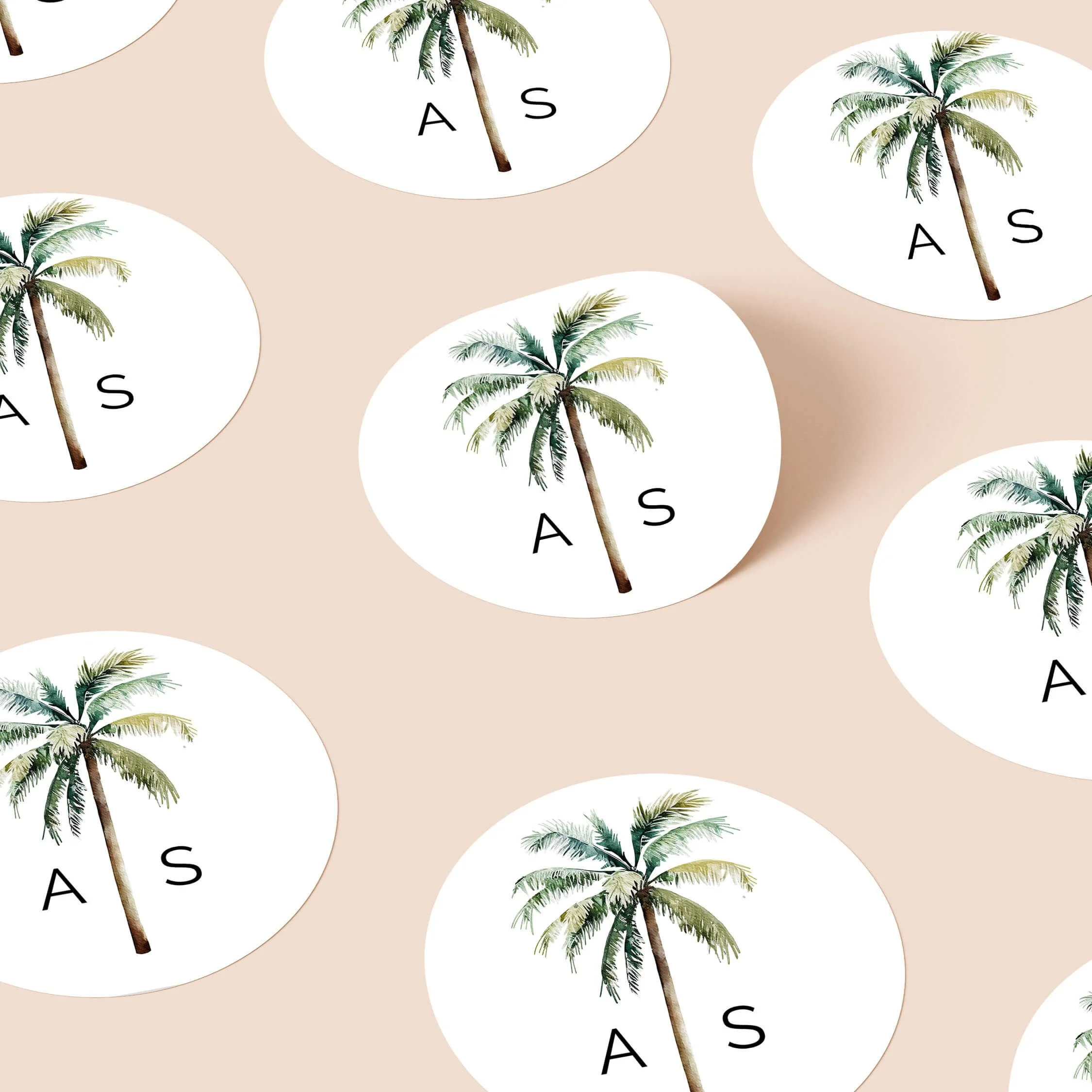 The Palm Tree Wedding Stickers