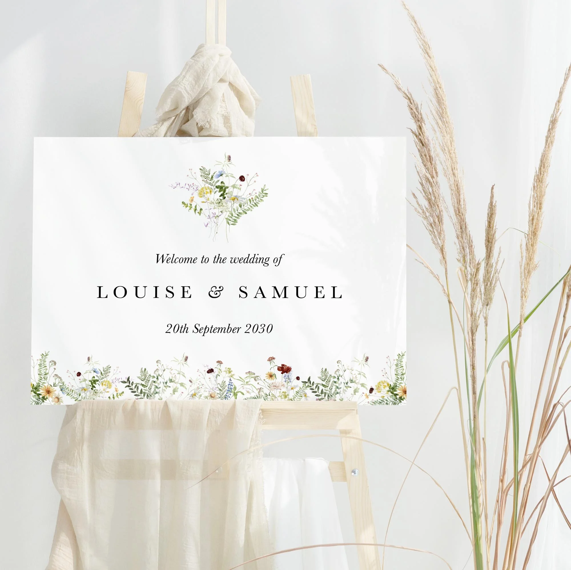 Meadow Flowers wedding welcome sign design