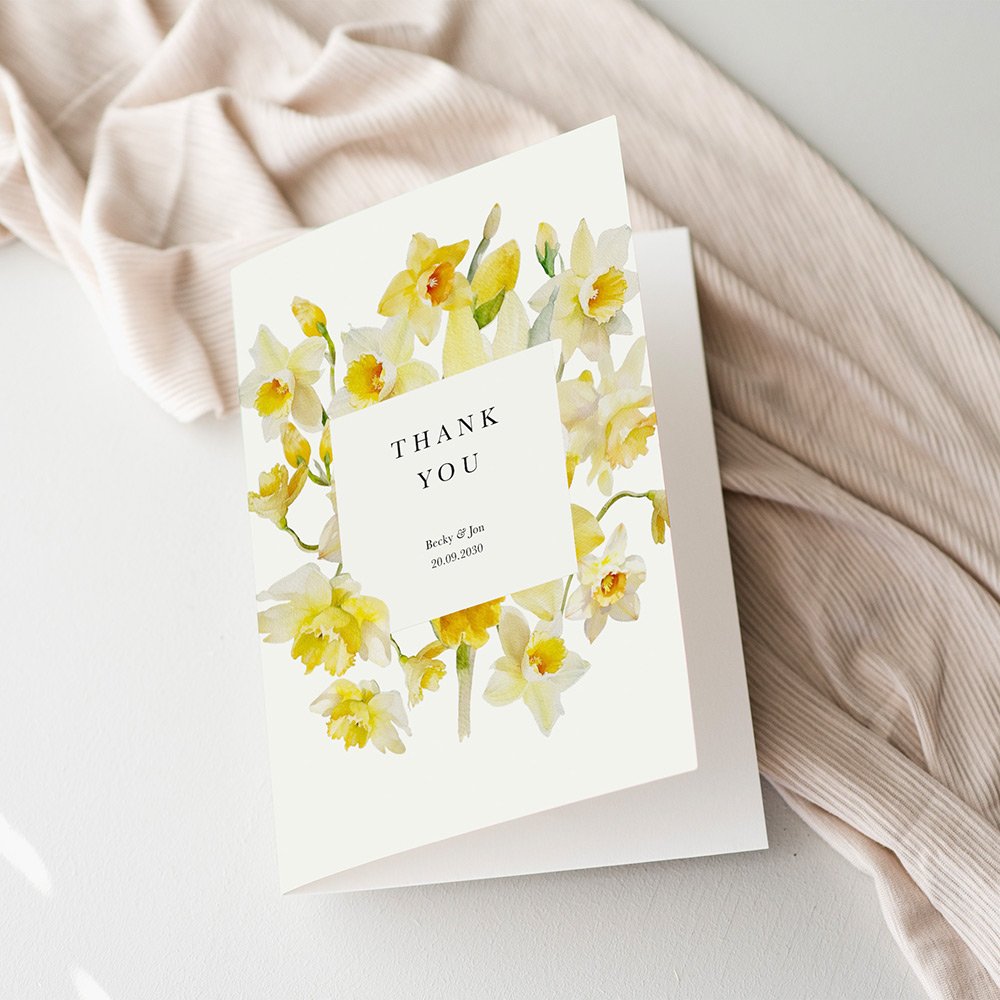 Daffodil Thank You Cards For Wedding