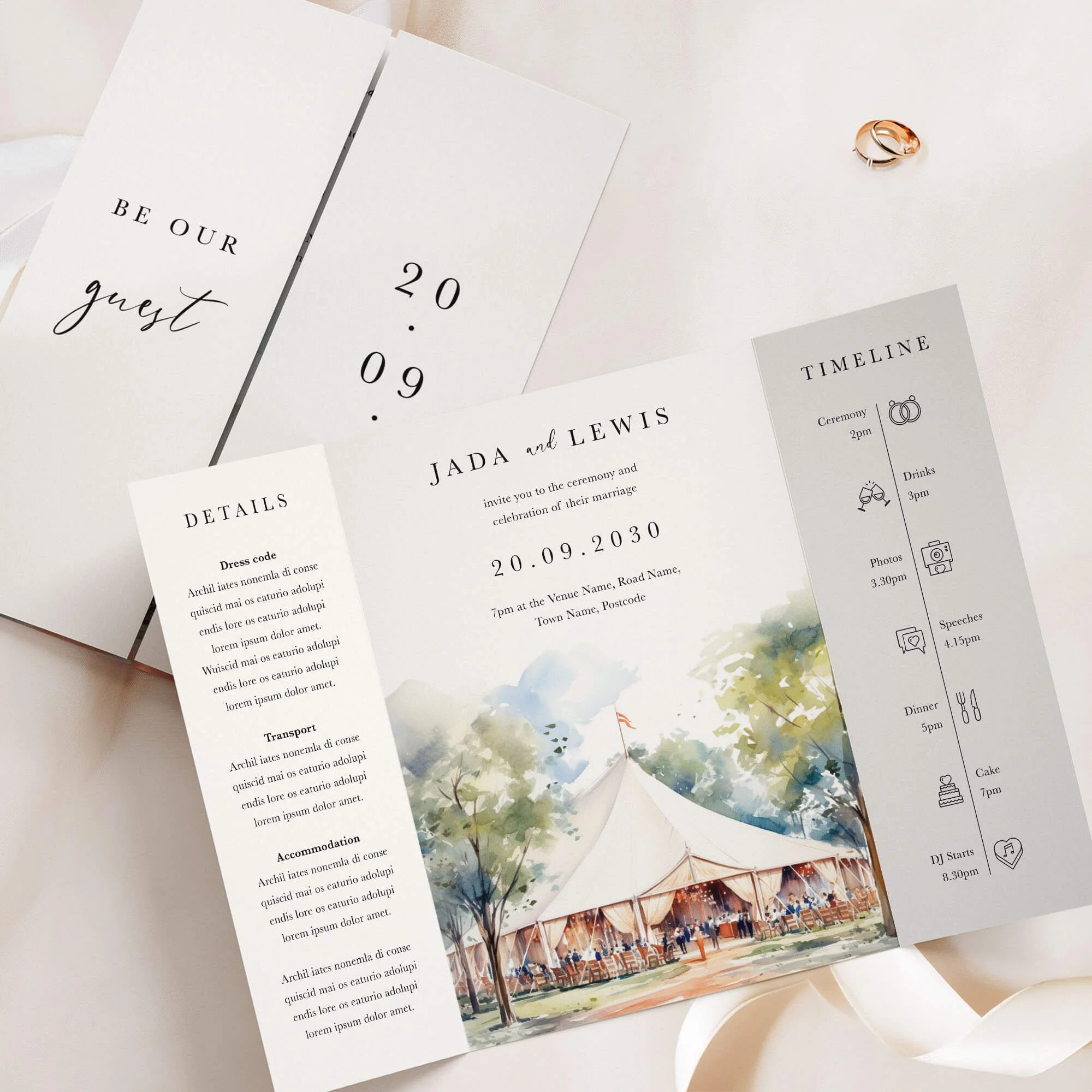 The Bell Tent Gatefold Wedding Invitation