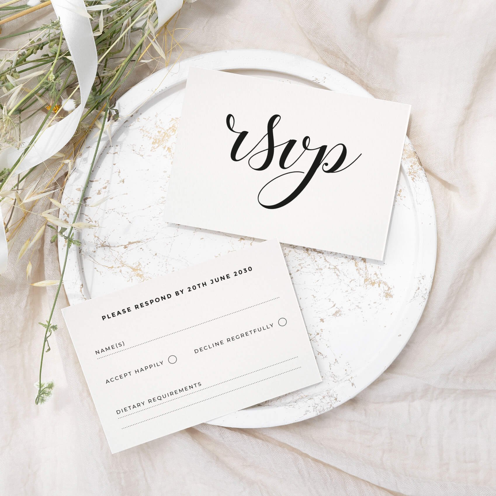 The Calligraphy Wedding RSVP Cards