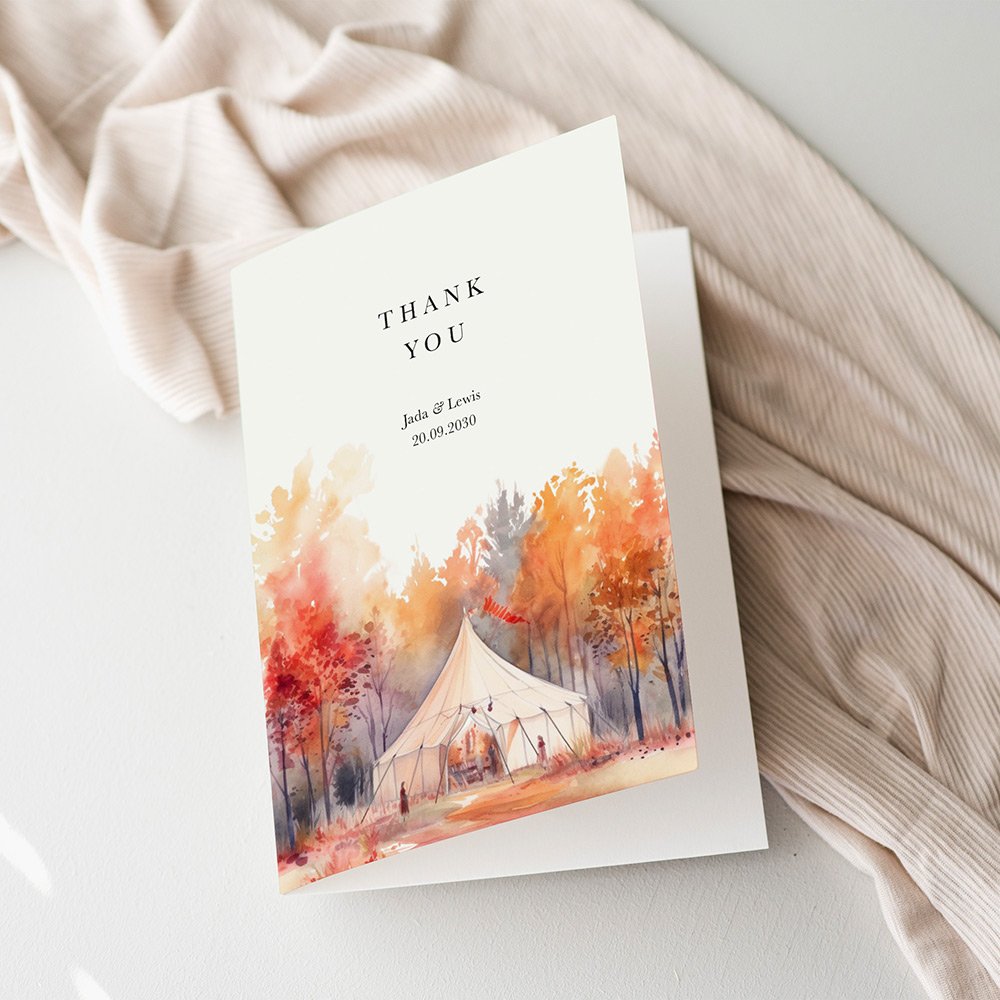 Bell Tent Theme Thank You Cards For Wedding