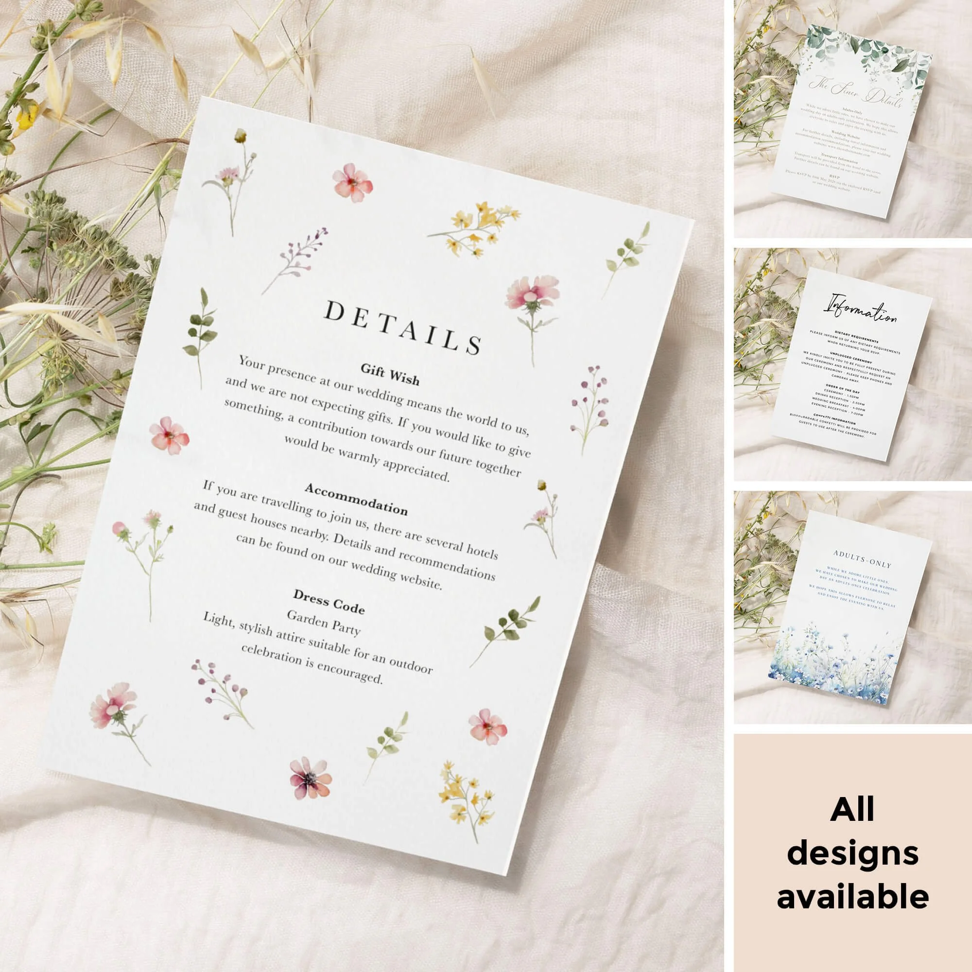 Wedding Information Cards