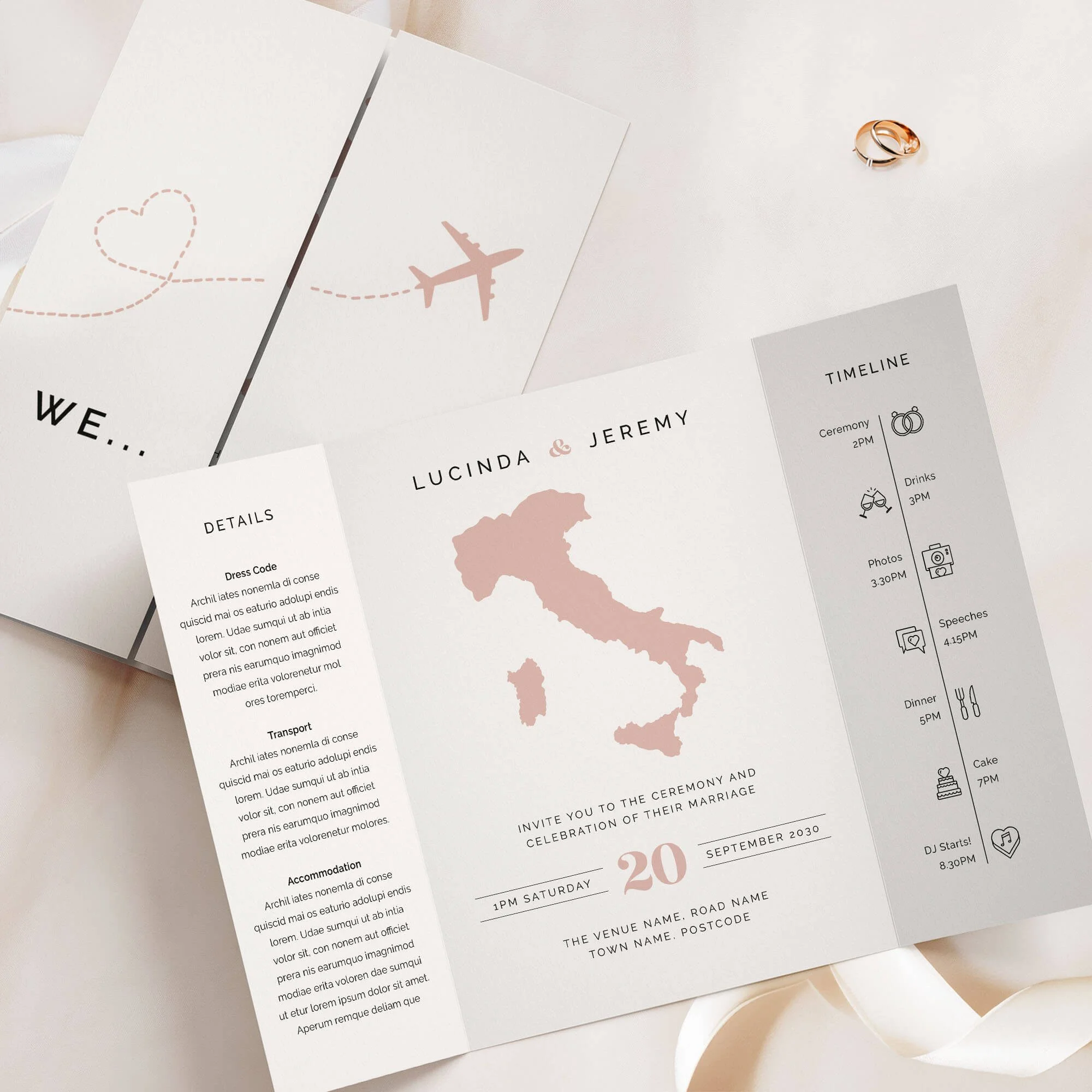 The Travel Collection Gatefold Wedding Invitation