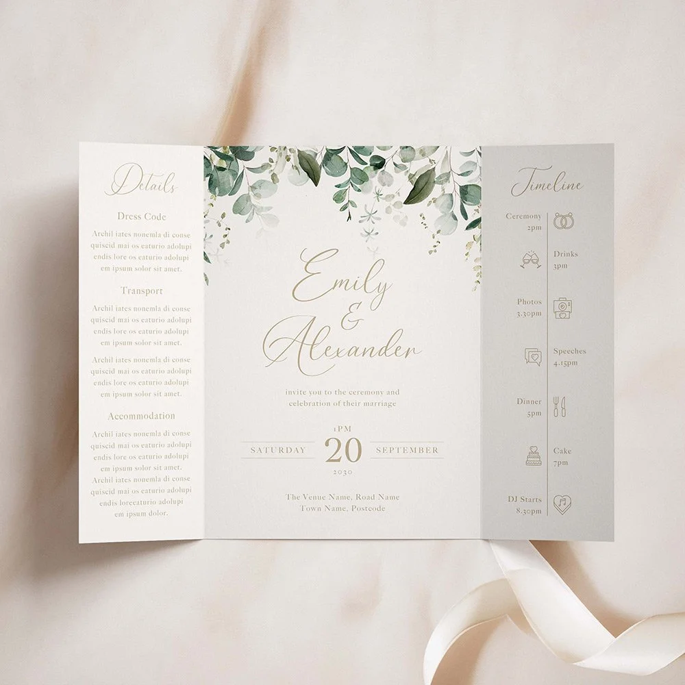 Greenery Gatefold Wedding Invites