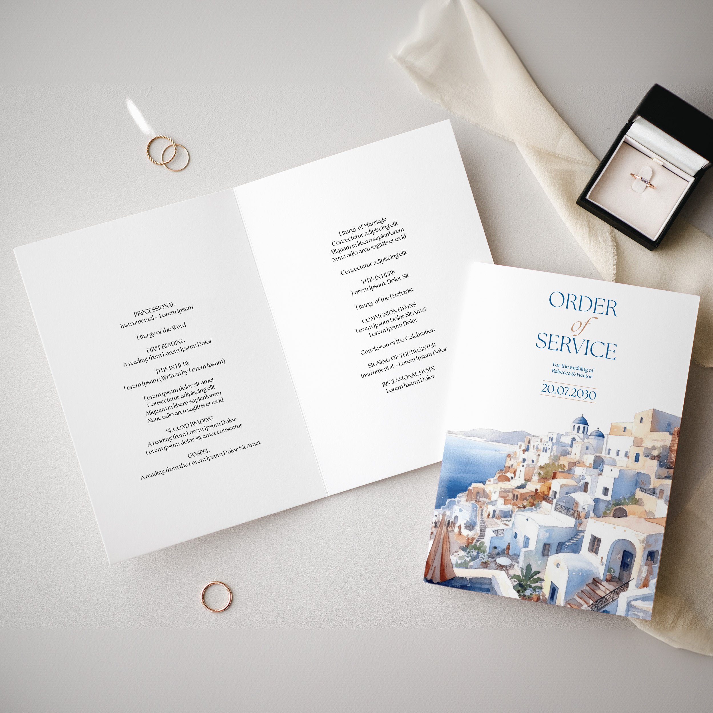 Santorini Wedding Order of Service