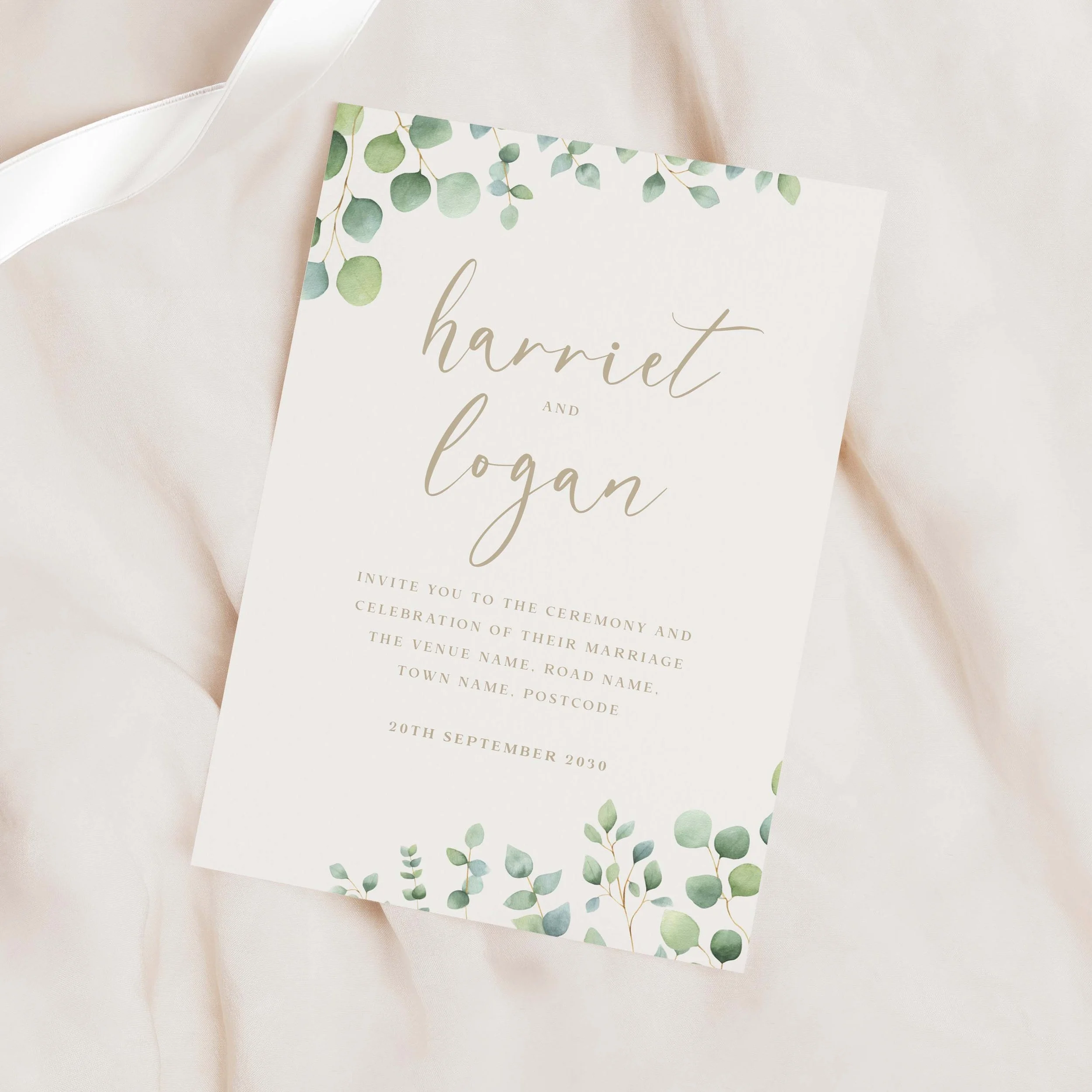 Eucalyptus Wedding Invitation Samples